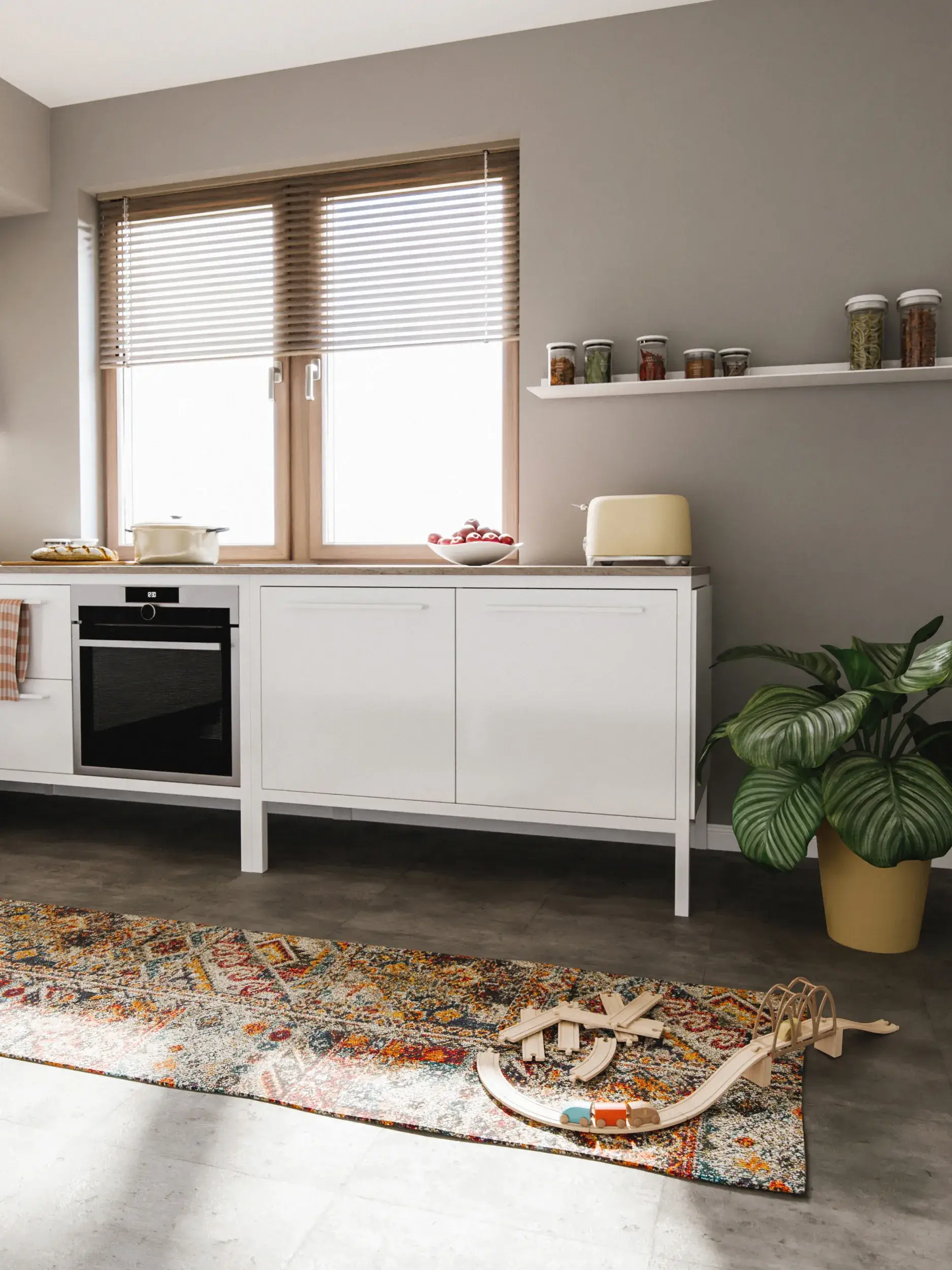 Rug made of 100% Polypropylen in Multicolour with a 100% Polypropylen high pile by benuta Nest