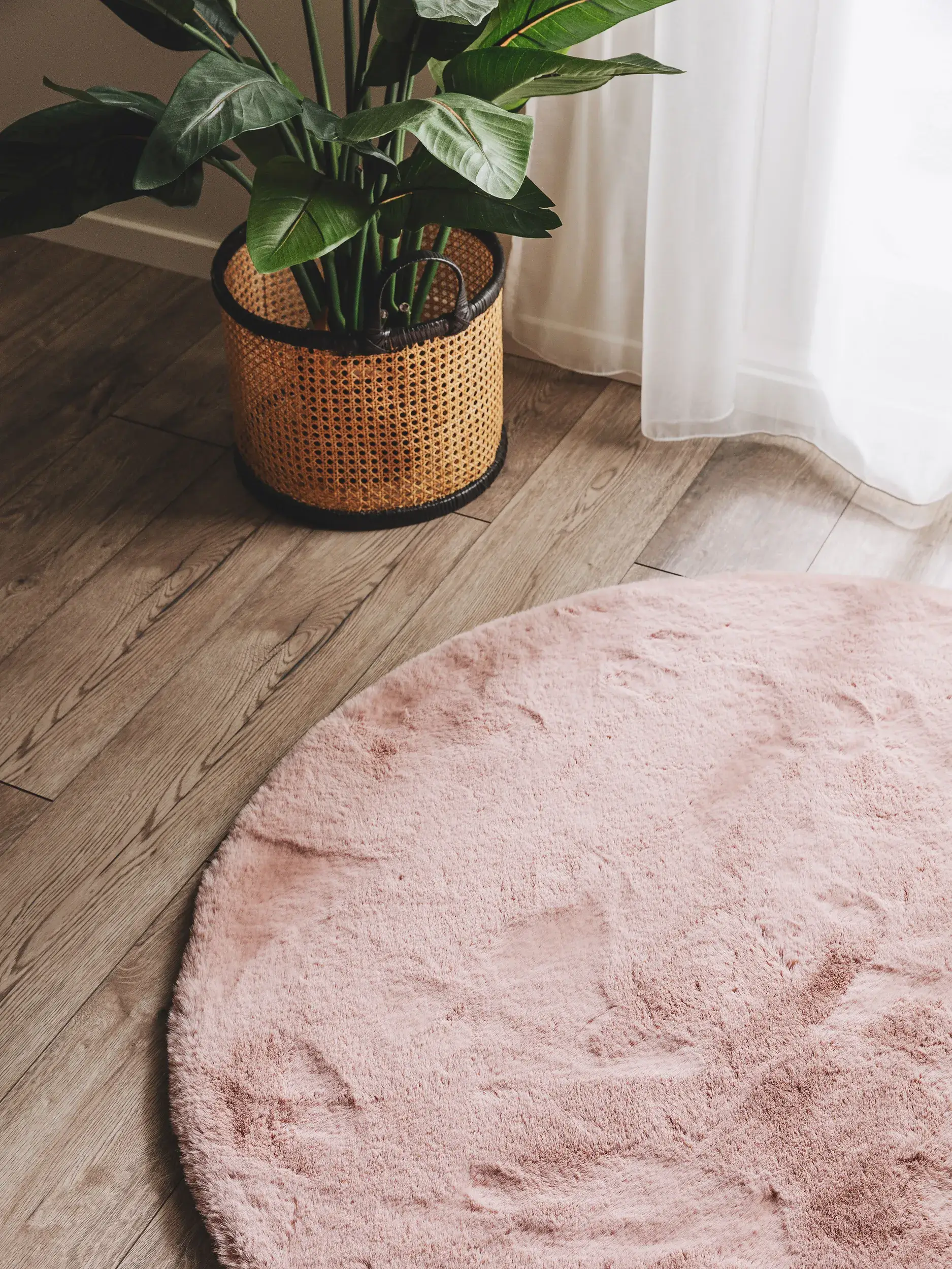 Teppich aus 100% Polyester in Rosa mit 100% Polyester hohem Flor von benuta Nest