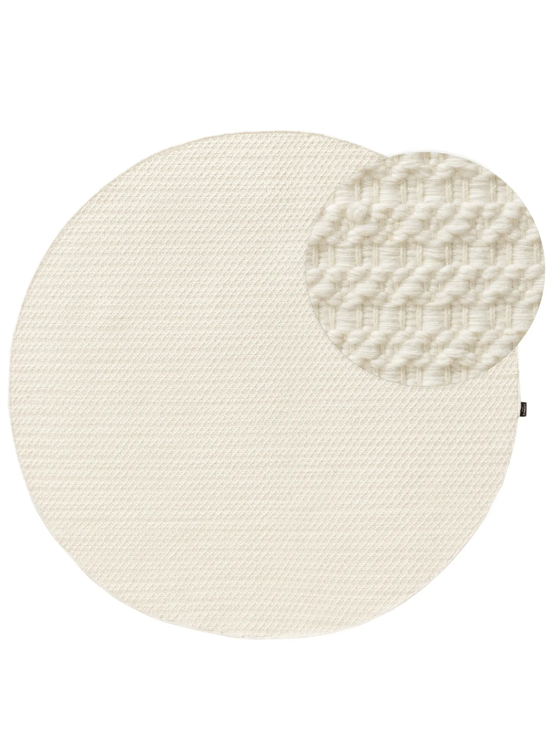 Round Wool Rug Hera Cream von 