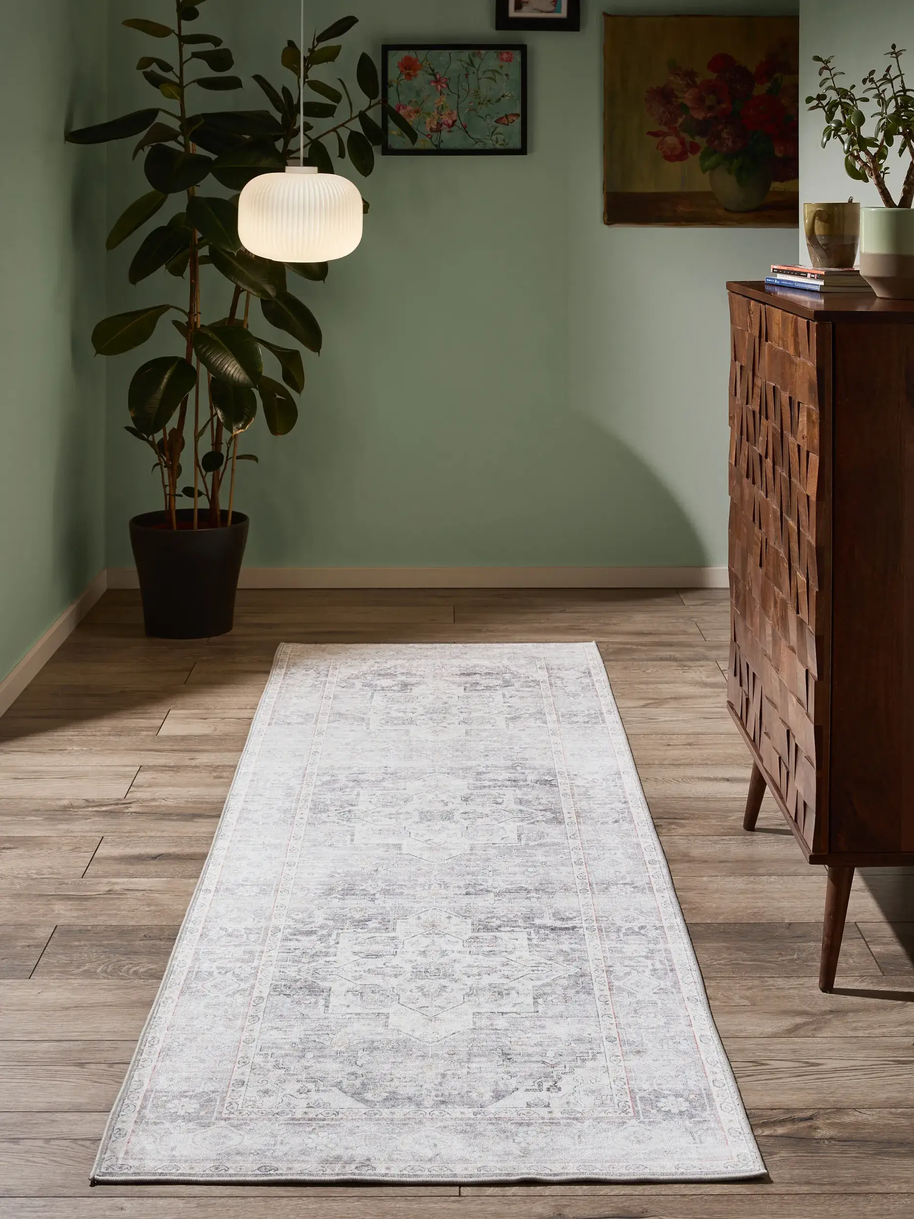 Rug made of 100% Polyester in Grey with a 100% Polyester high pile by benuta Nest