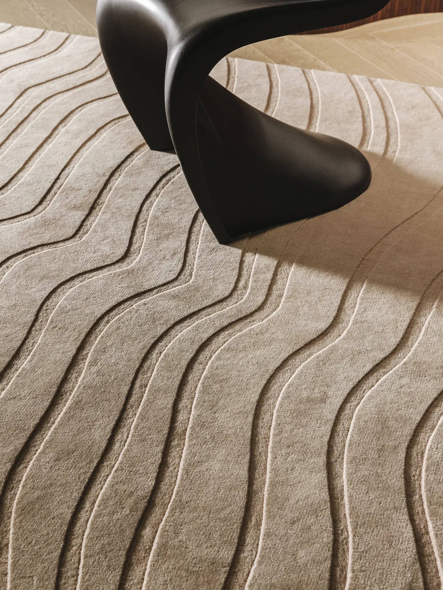 Tappeto di 100% Lana (dalla Nuova Zelanda) in Taupe con pelo alto 100% Lana (dalla Nuova Zelanda) da benuta Finest