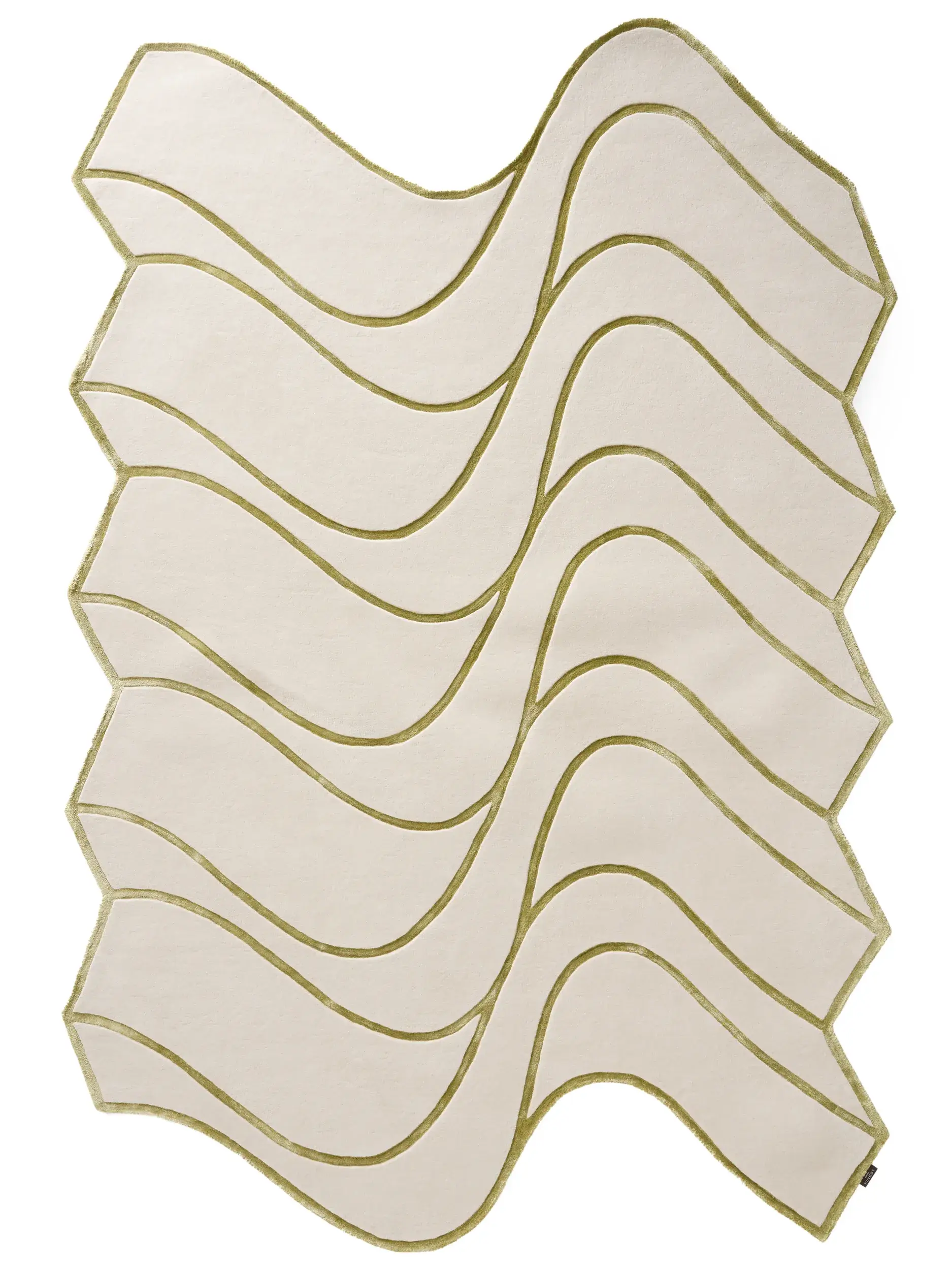 Rug made of 85% Wool, 15% Lyocell (Tencel™) in Beige with a 85% Wool, 15% Lyocell (Tencel™) high pile by benuta Finest