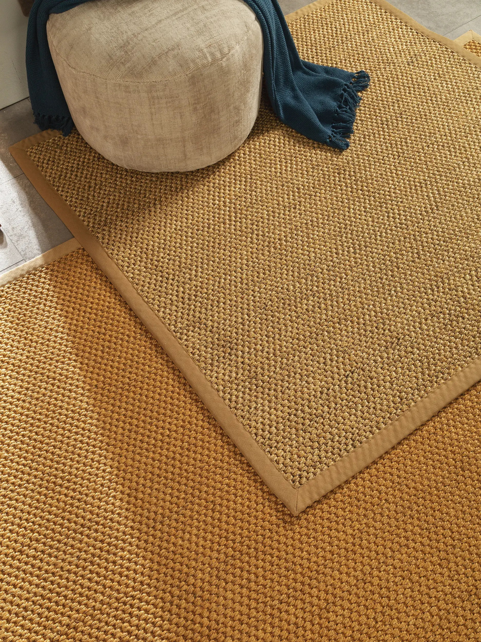 Rug made of 100% Sisal in Beige with a 100% Sisal high pile by benuta Pure