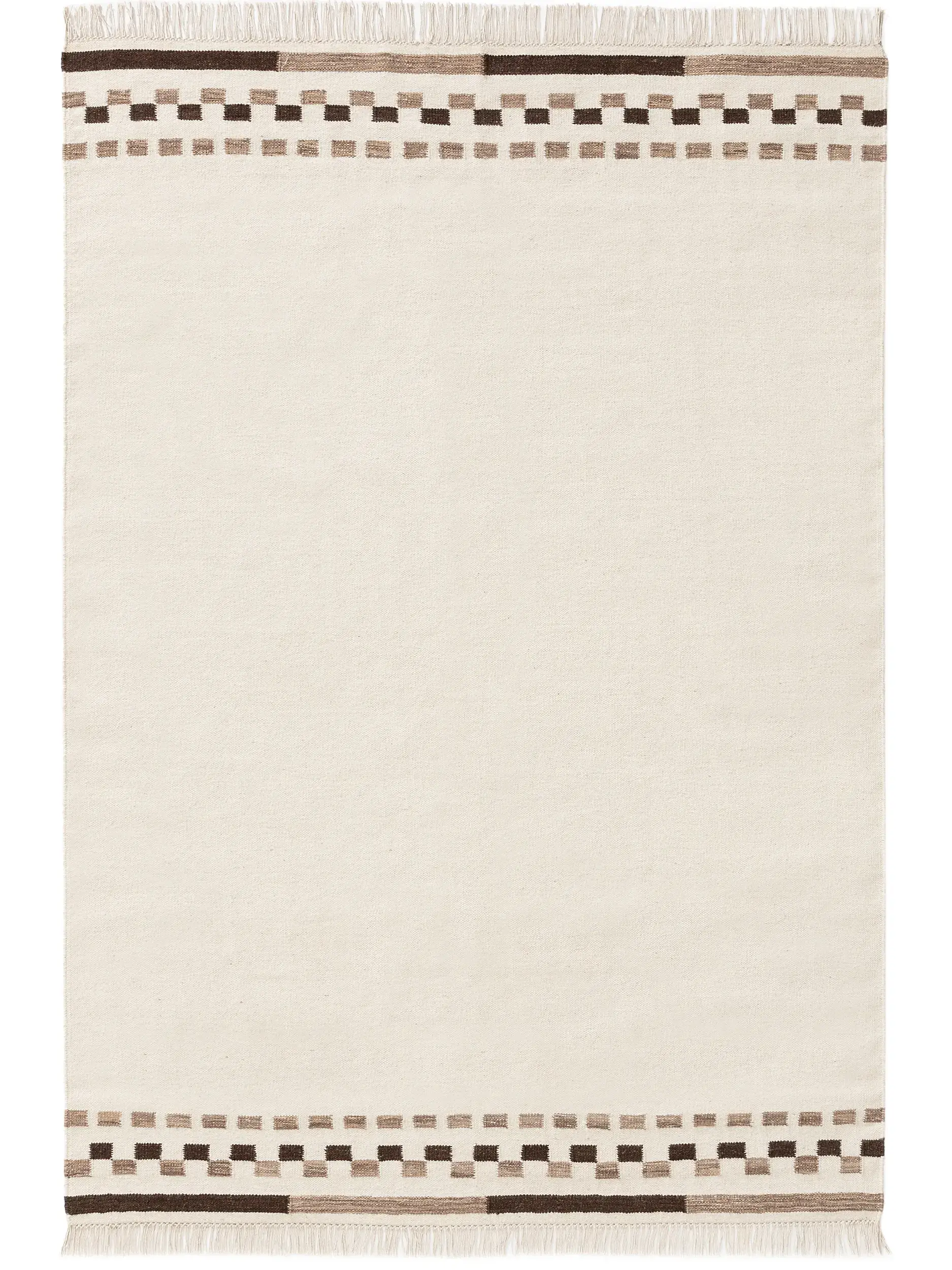 Tappeto di 80% Lana, 20% Cotone in Bianco con pelo alto 80% Lana, 20% Cotone da benuta pure