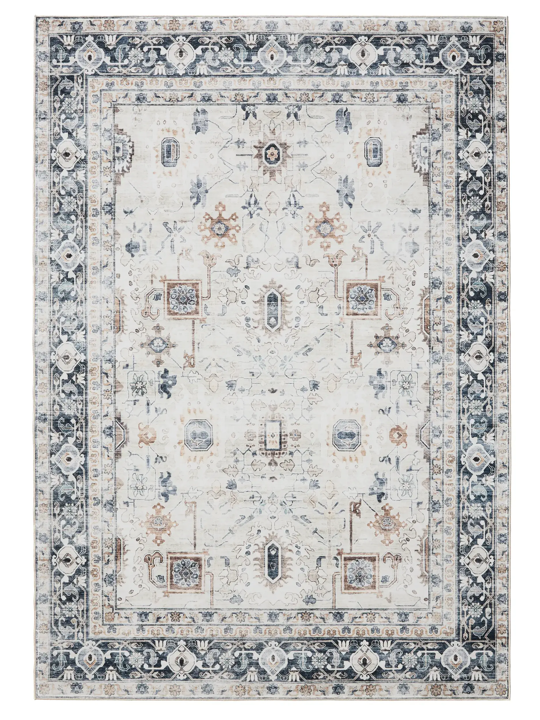 Teppich aus 100% Polyester in Beige mit 100% Polyester hohem Flor von benuta Basic