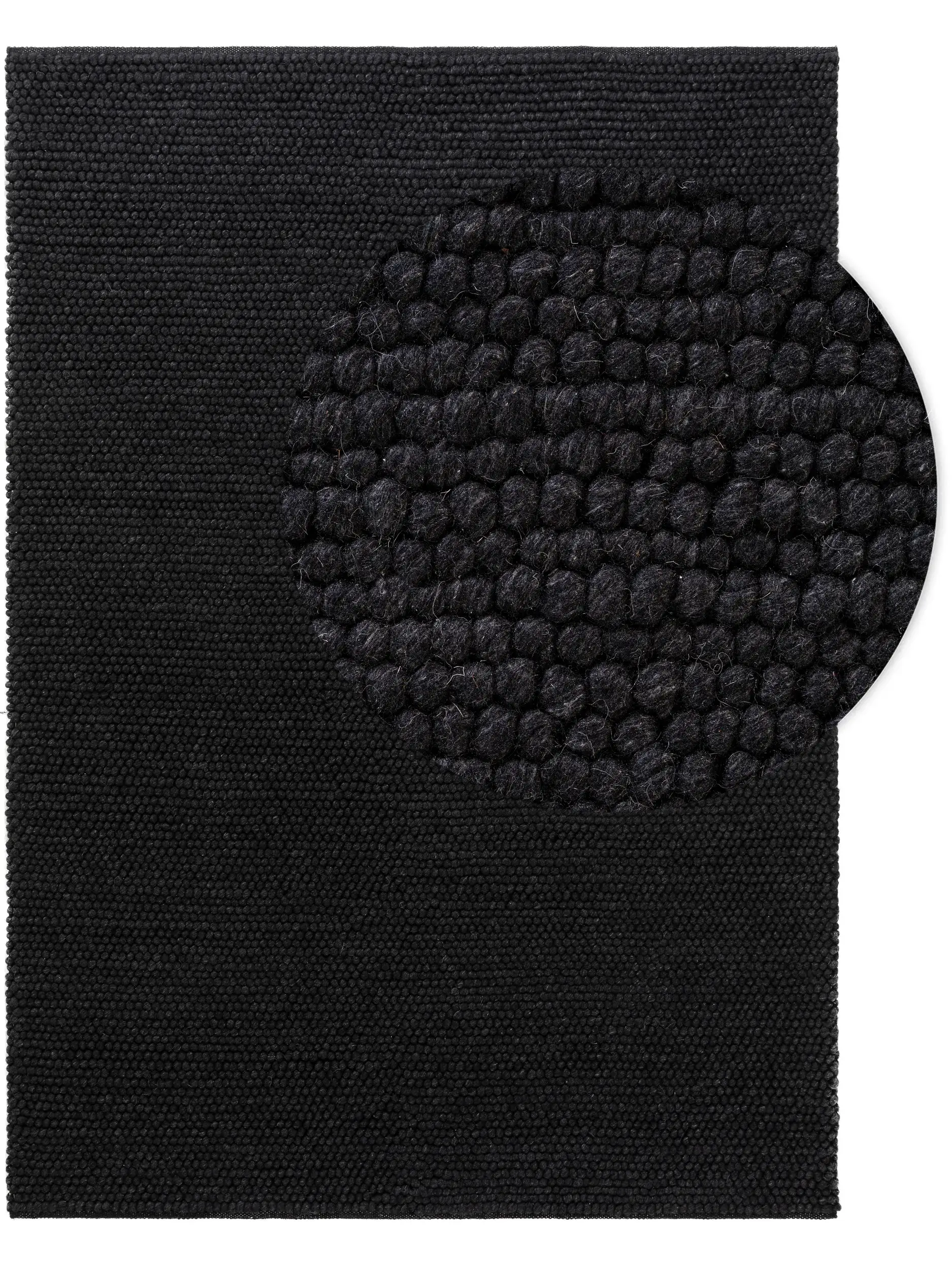 Teppich aus 70% Wolle, 30% Polyester in Grau mit 70% Wolle, 30% Polyester hohem Flor von benuta Pure