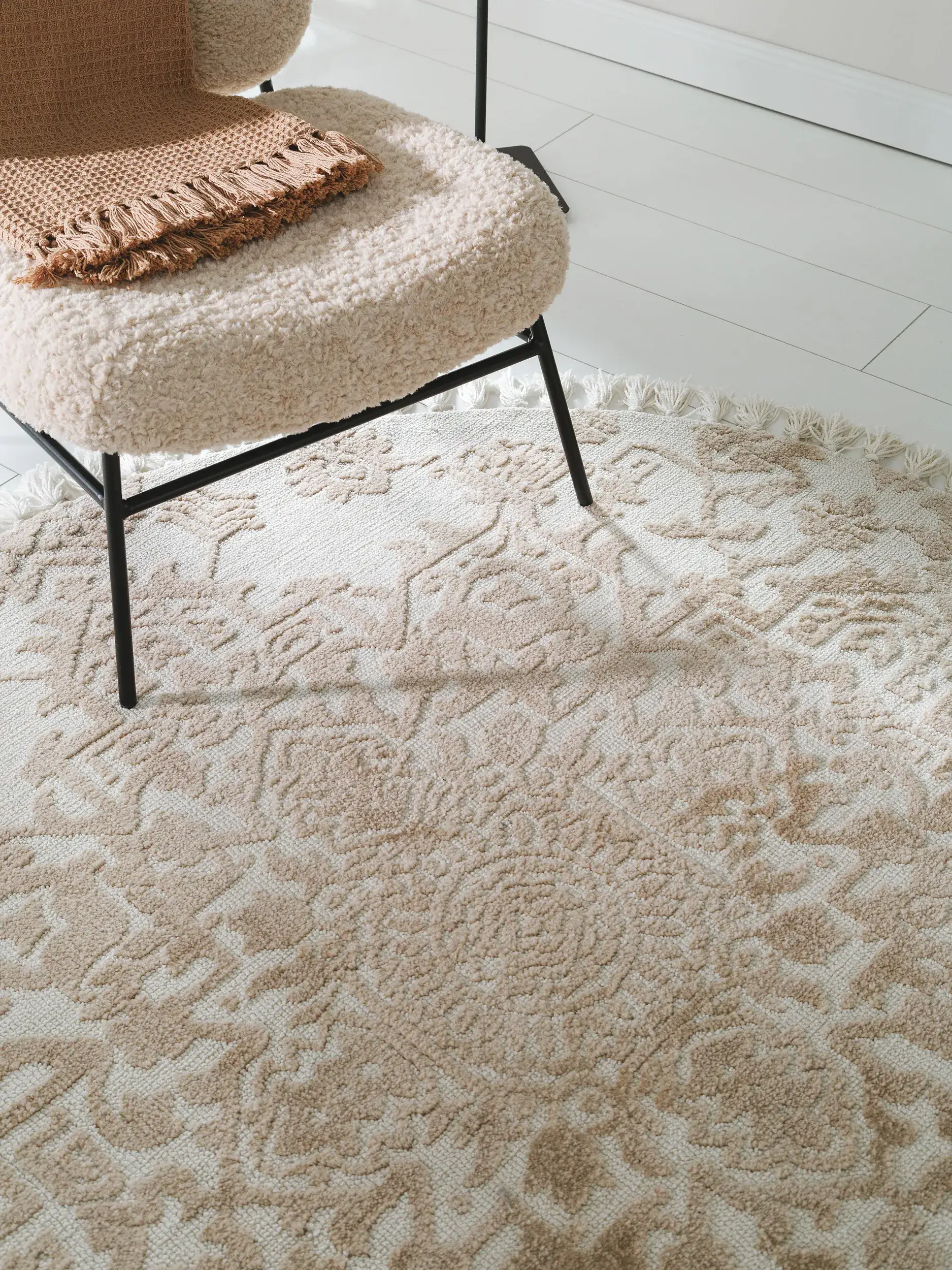 Alfombra de 100% Poliéster (Microfibra) en Beige con un pelo de {{Placeholder_Pile Height}} de altura de benuta nest