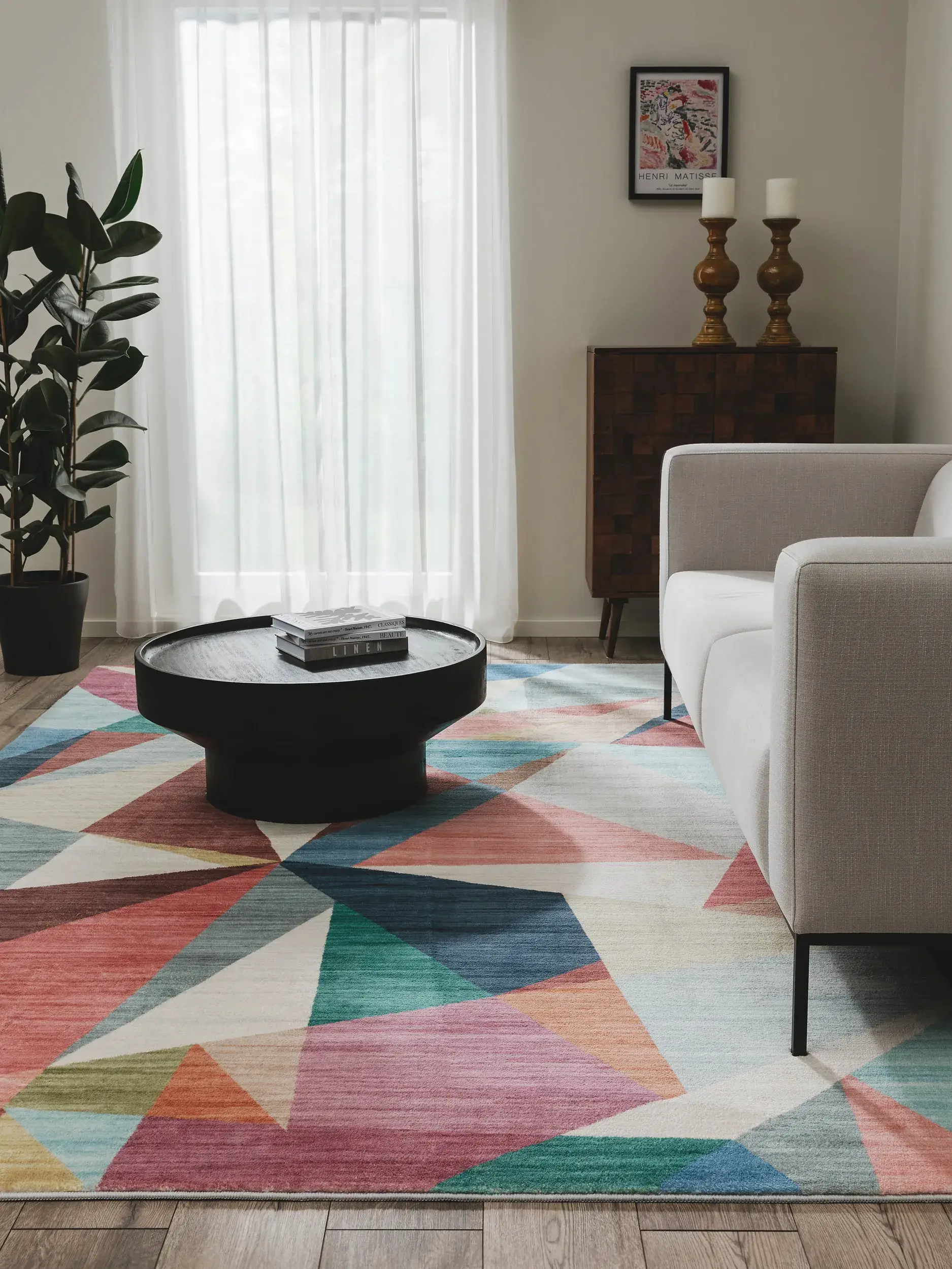 Teppich aus 100% Polyester in Multicolor mit 100% Polyester hohem Flor von benuta Pop