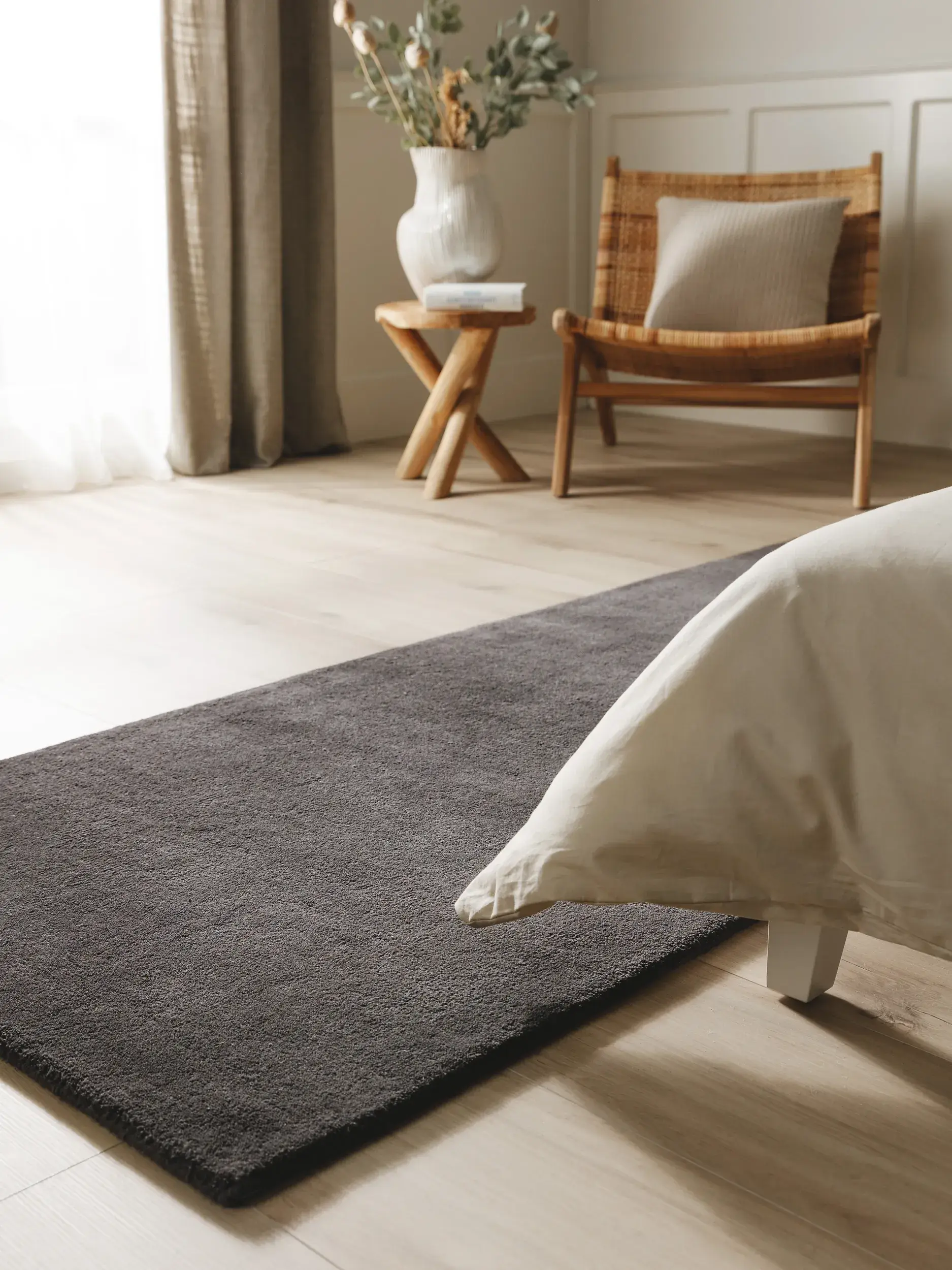 Tapis en 100% Laine en Gris avec une pile de 100% Laine de hauteur de benuta nest