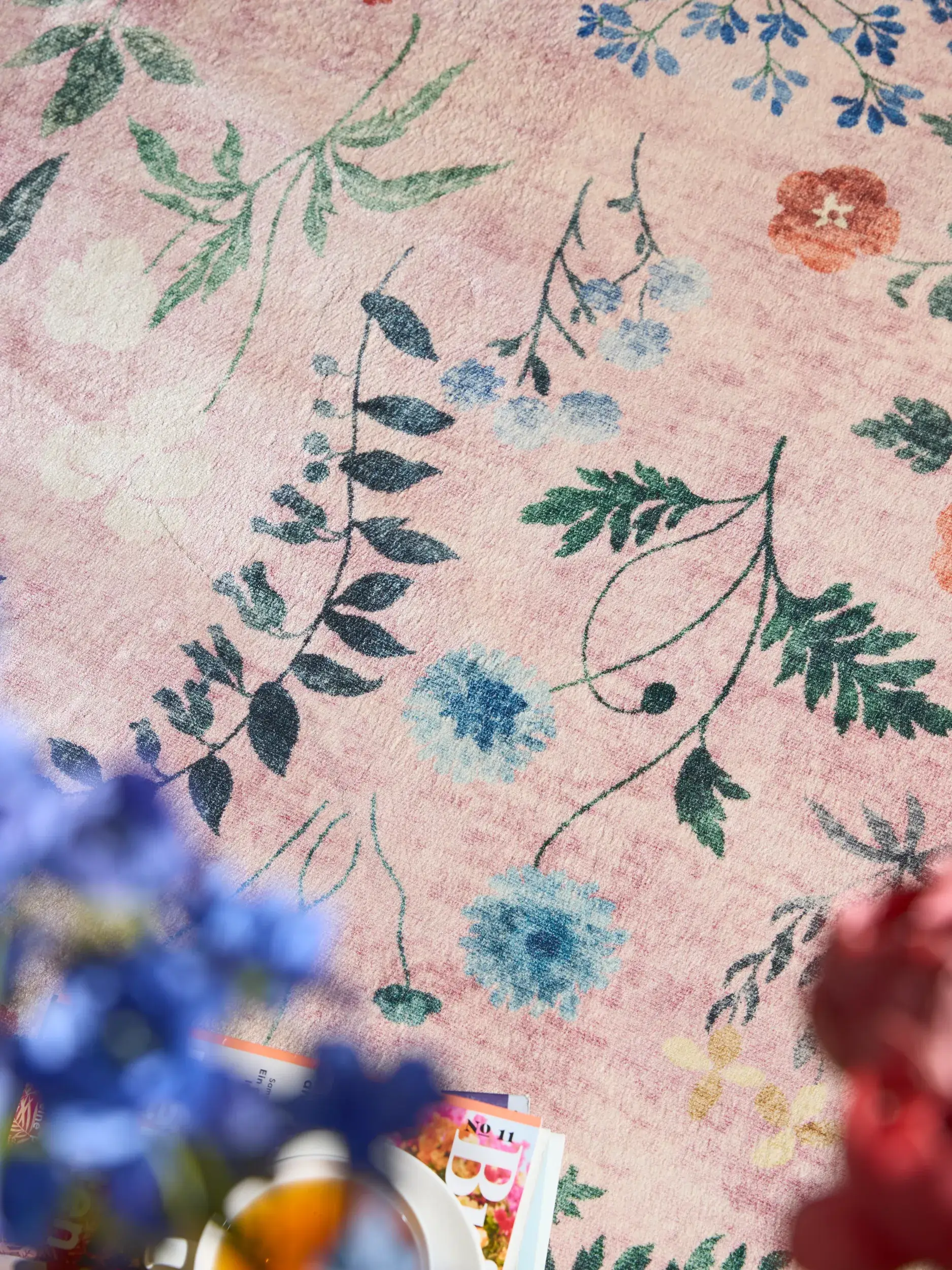 Rug made of 100% Polyester in Multicolour with a 100% Polyester high pile by benuta Nest