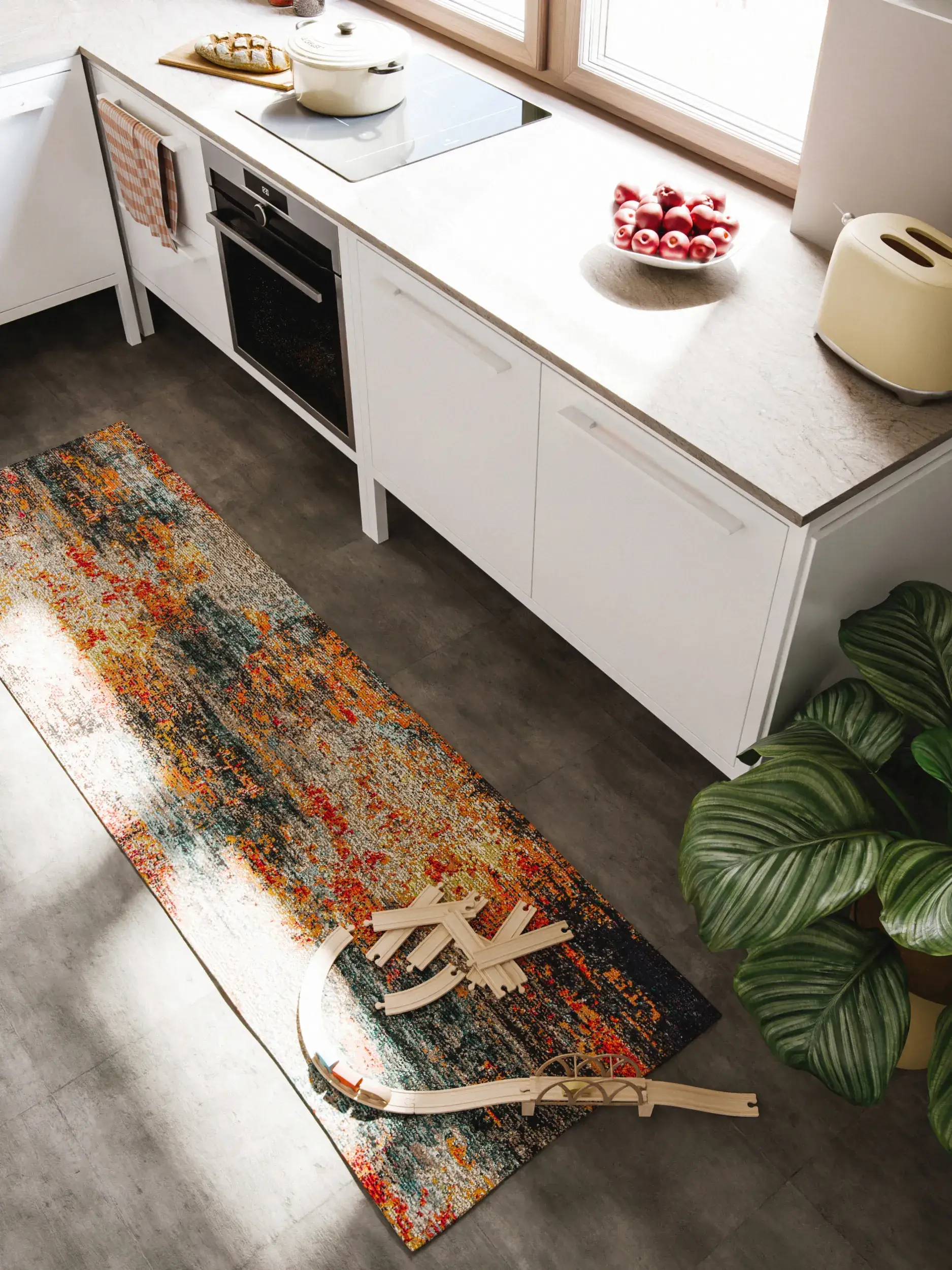 Rug made of 100% Polypropylen in Multicolour with a 100% Polypropylen high pile by benuta Nest
