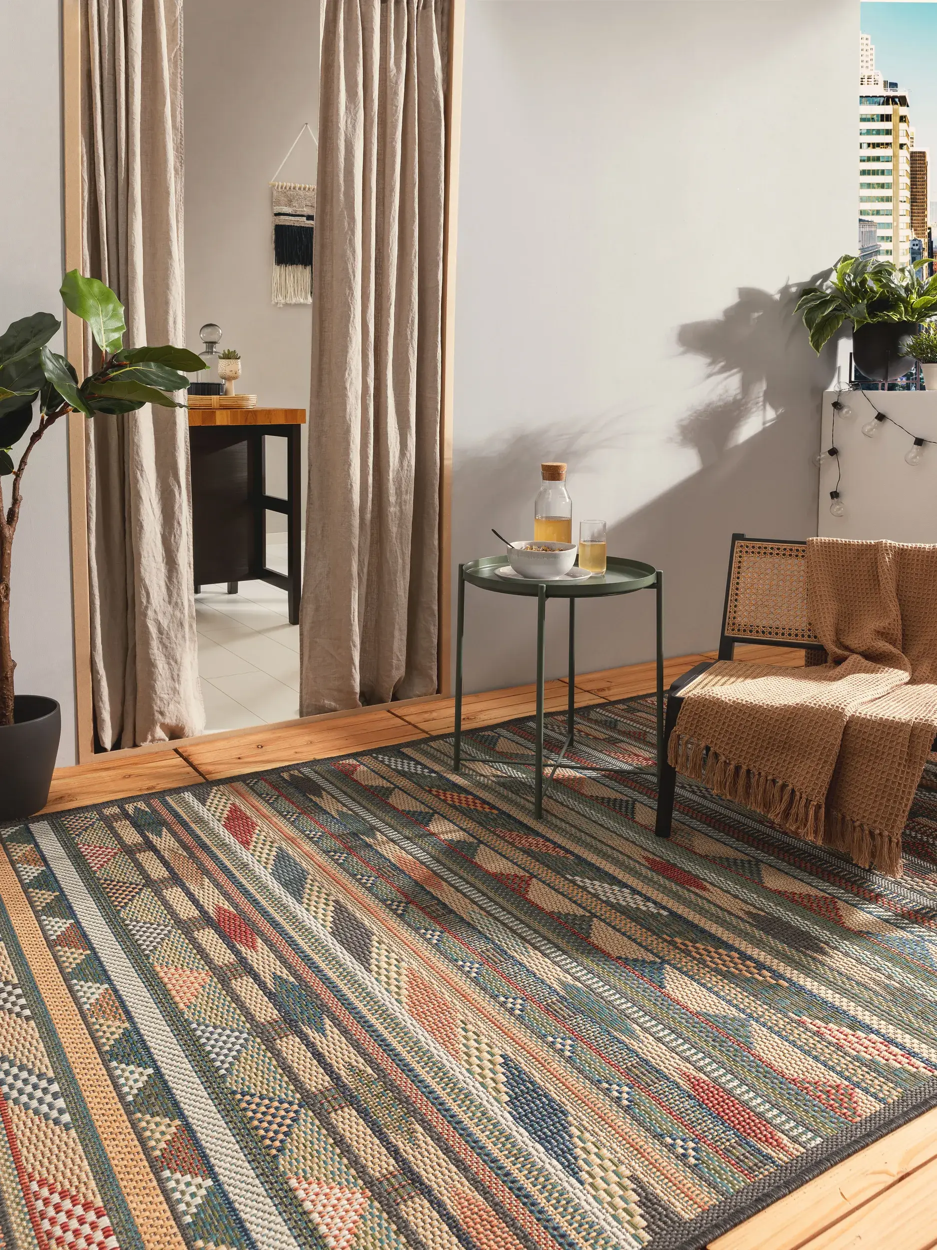 Rug made of 100% Polypropylen in Multicolour with a 100% Polypropylen high pile by benuta Nest