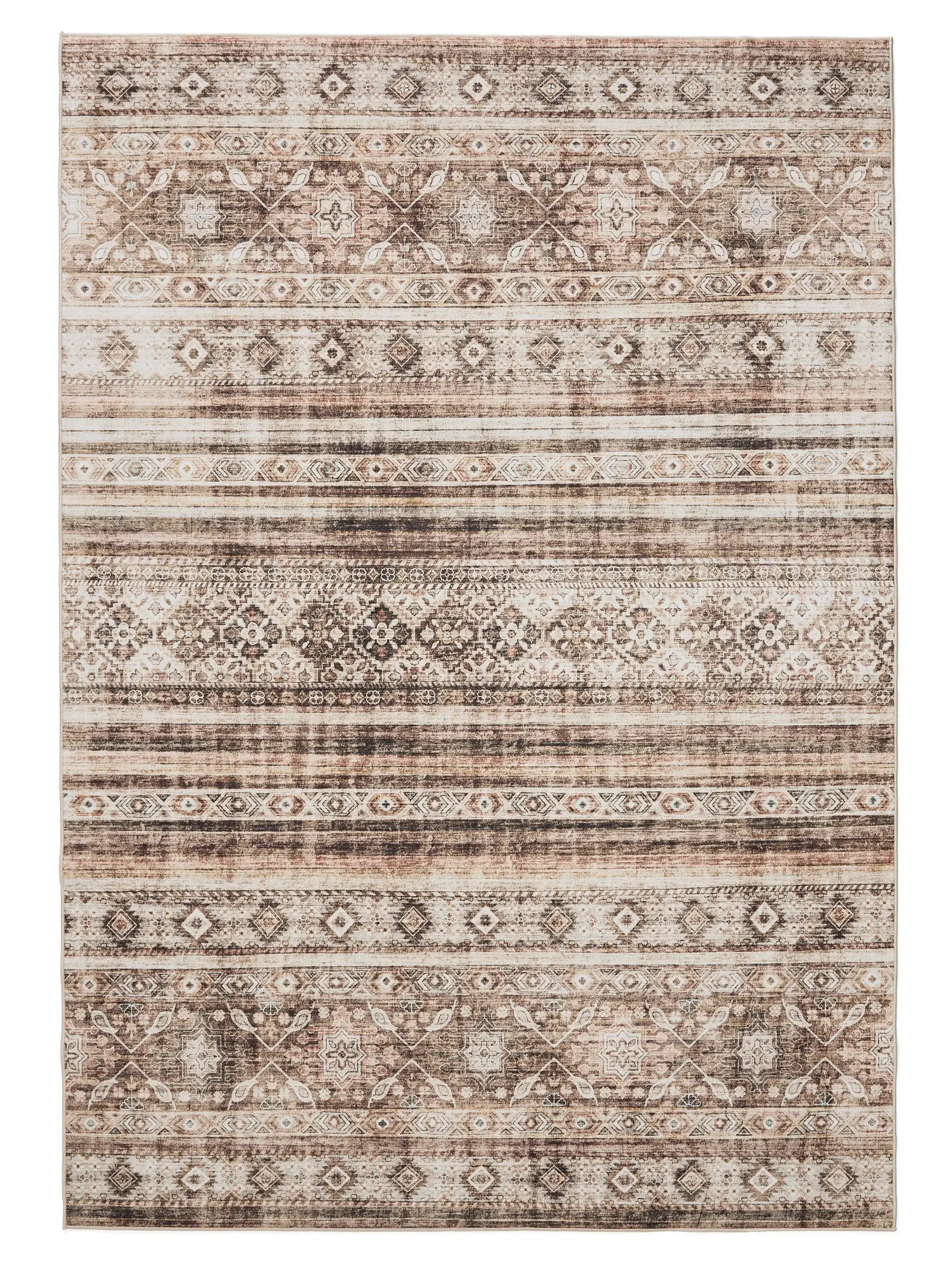 Rug made of 100% Polyester in Brown with a 100% Polyester high pile by benuta Basic