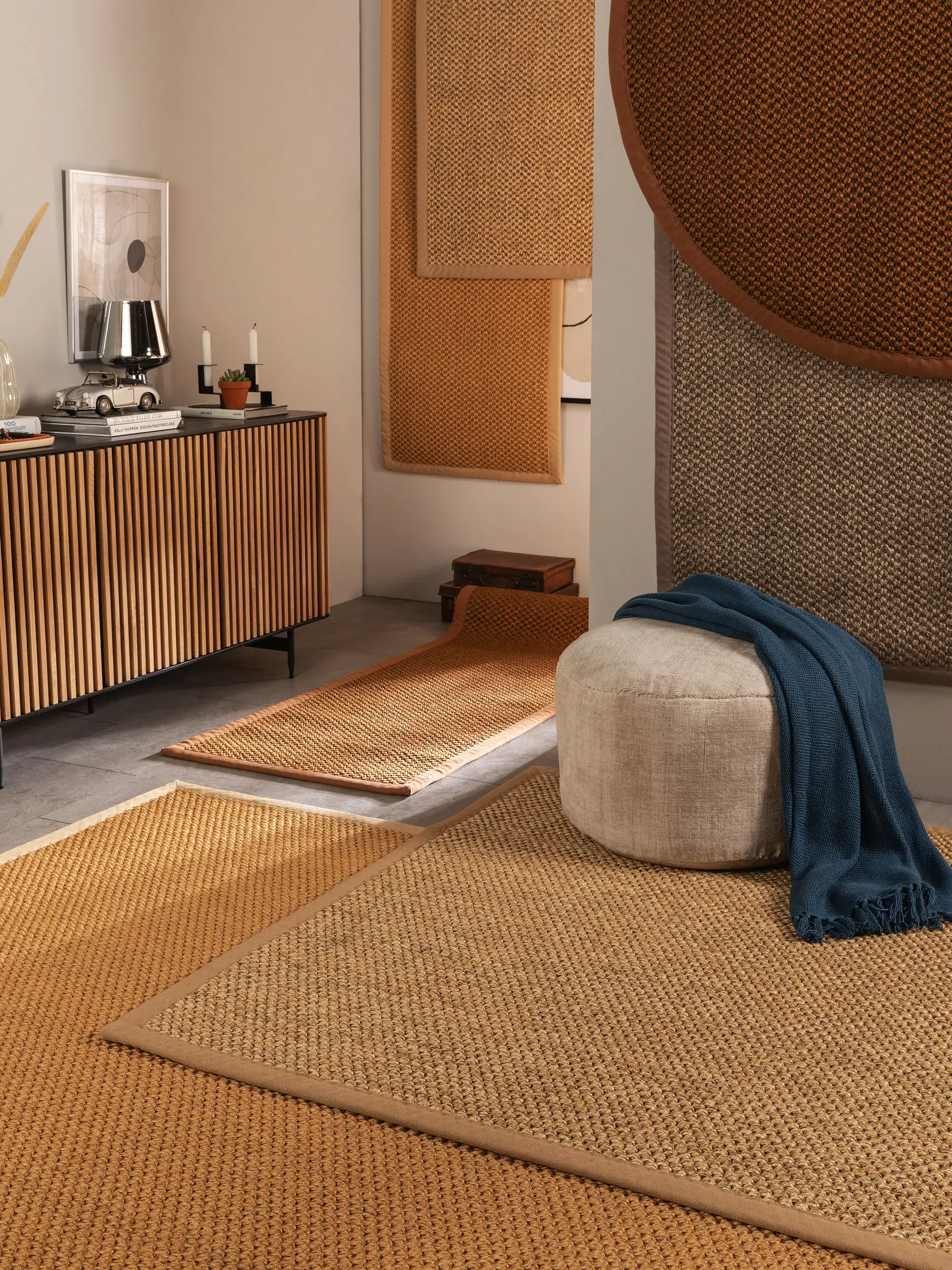 Teppich aus 100% Sisal in Beige mit 100% Sisal hohem Flor von benuta Pure