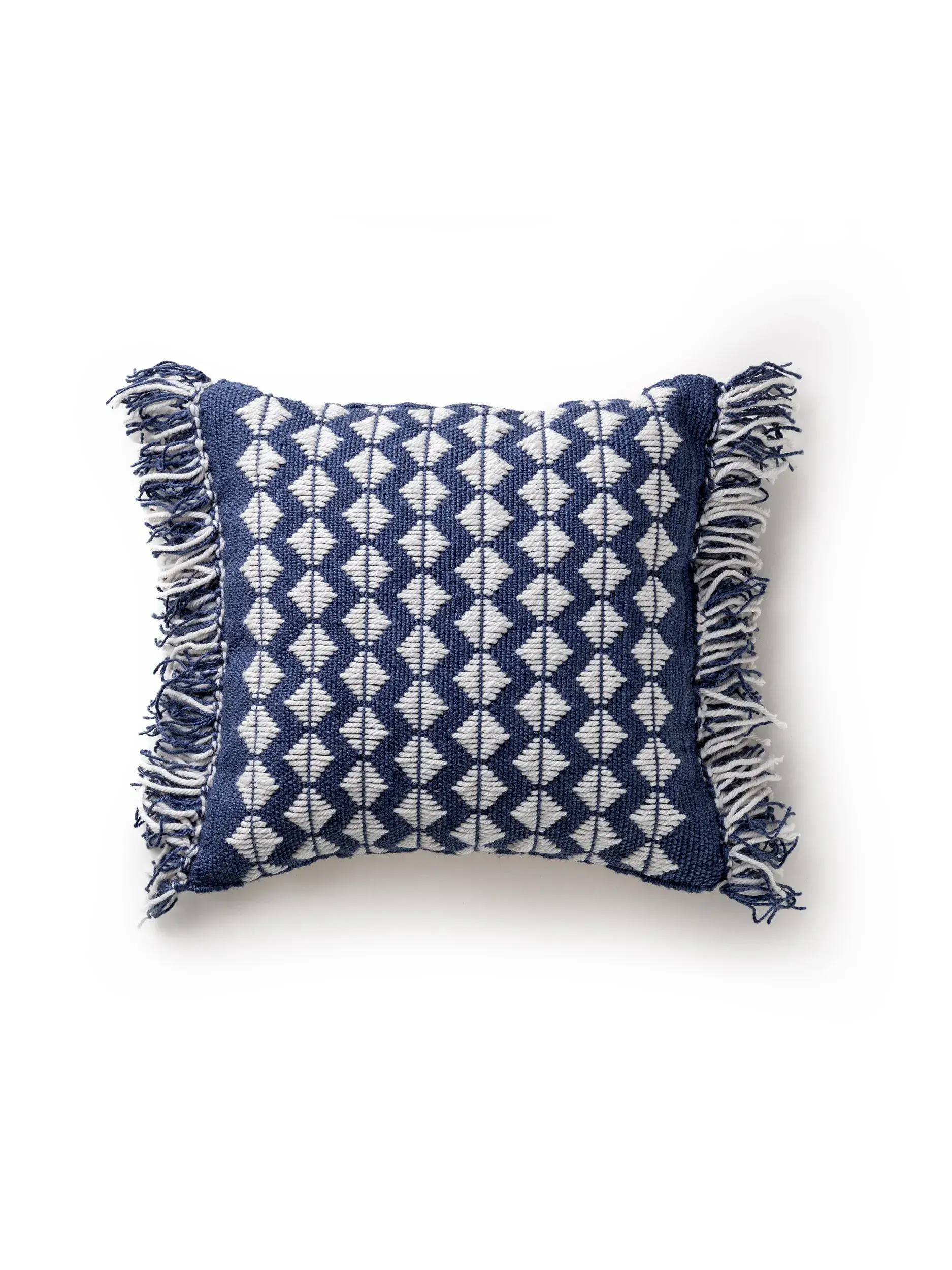 In- & Outdoor Kissen Morty Dunkelblau in Geometrisch design made of 100% Polyester (recycled PET) by benuta Pure