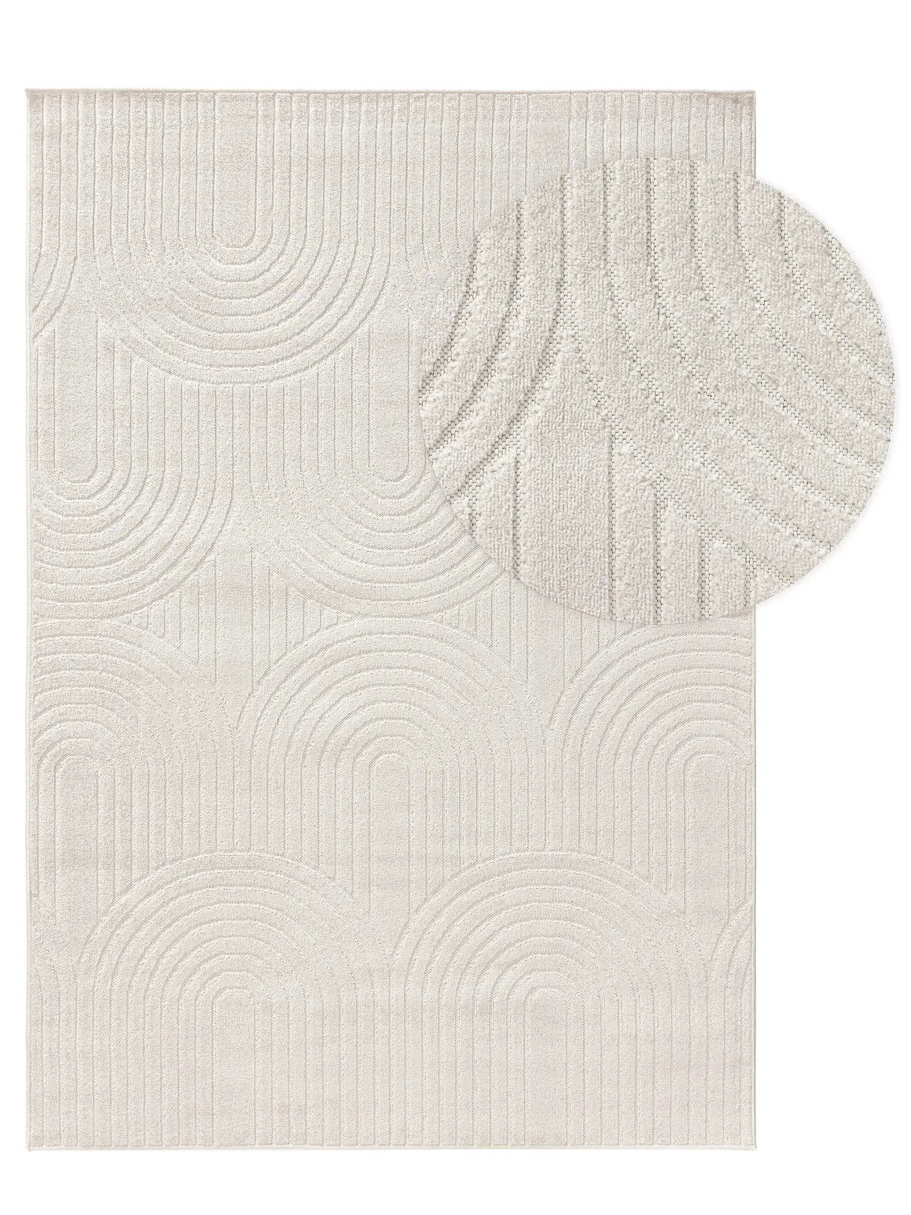 Teppich aus 100% Polypropylen in Beige mit 100% Polypropylen hohem Flor von benuta Pop