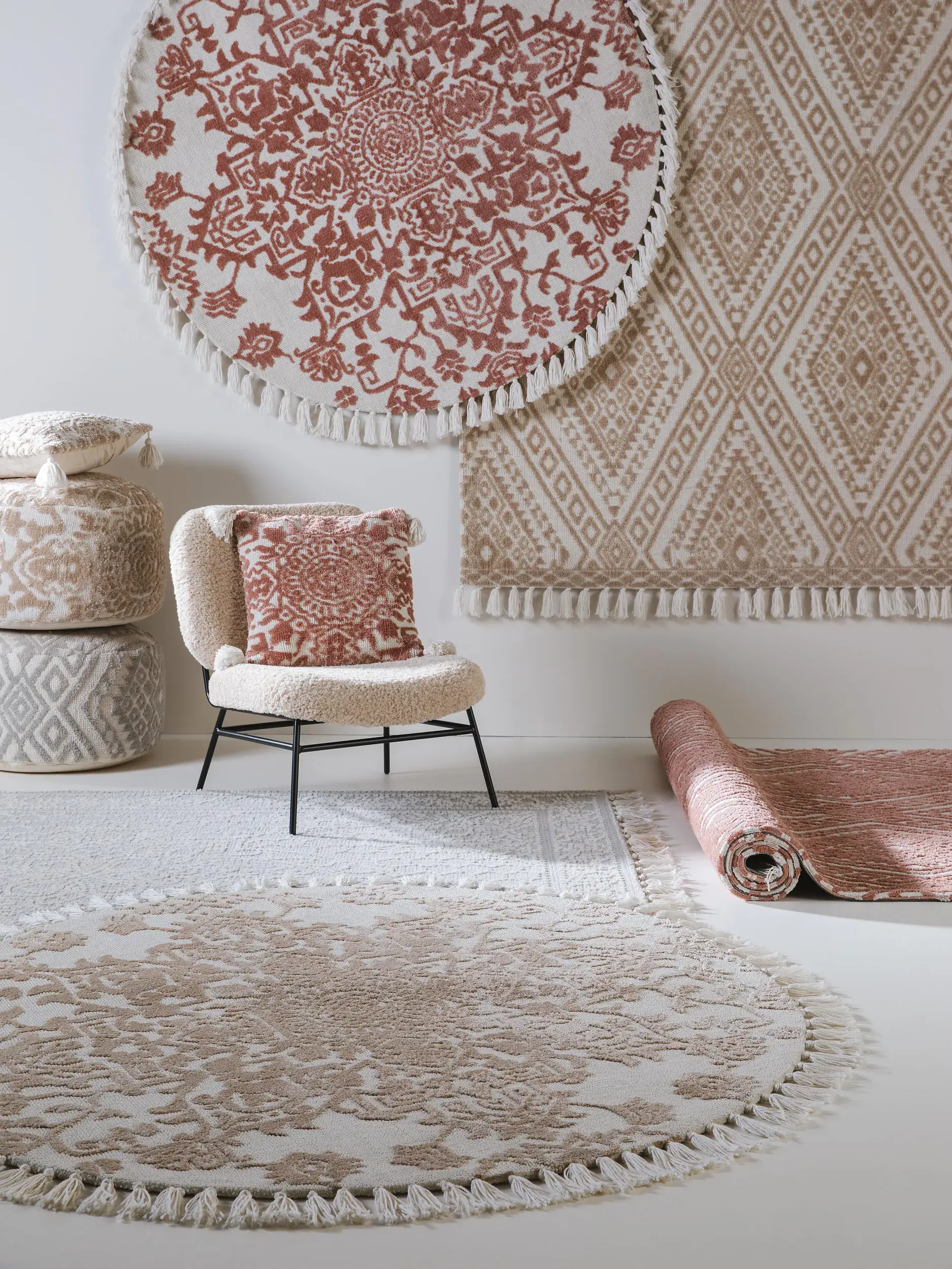 Kissenbezug Elias Terracotta im Design MitFransen aus 60% Polyester, 40% Baumwolle von benuta Nest