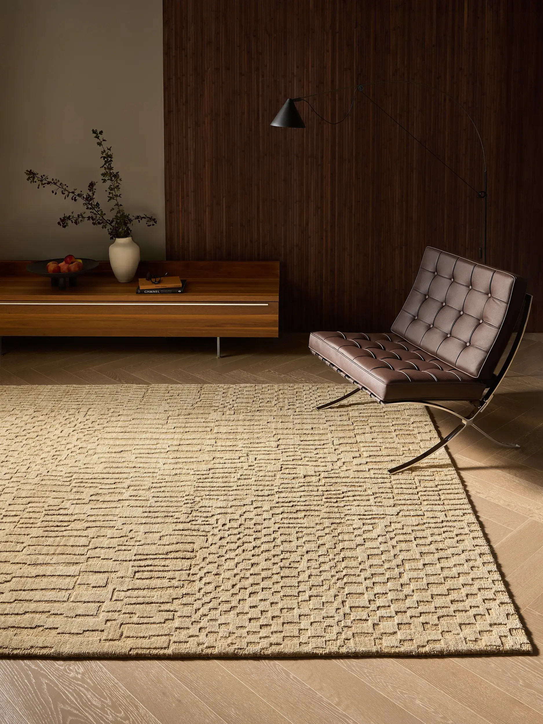 Rug Lisa made of 100% Wool in Beige by benuta Finest