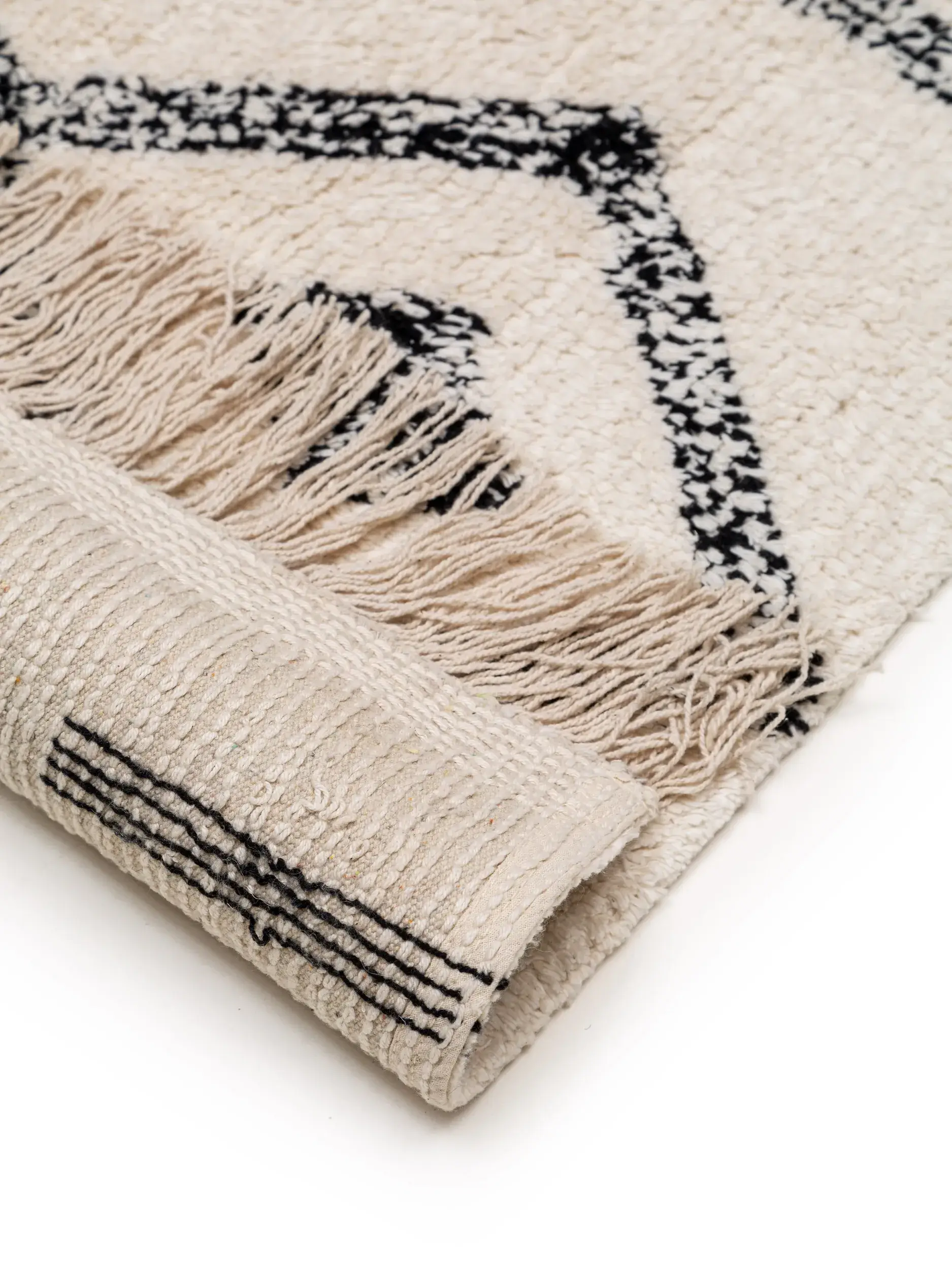 Rug made of 100% Baumwolle in Beige with a 100% Baumwolle high pile by benuta Nest