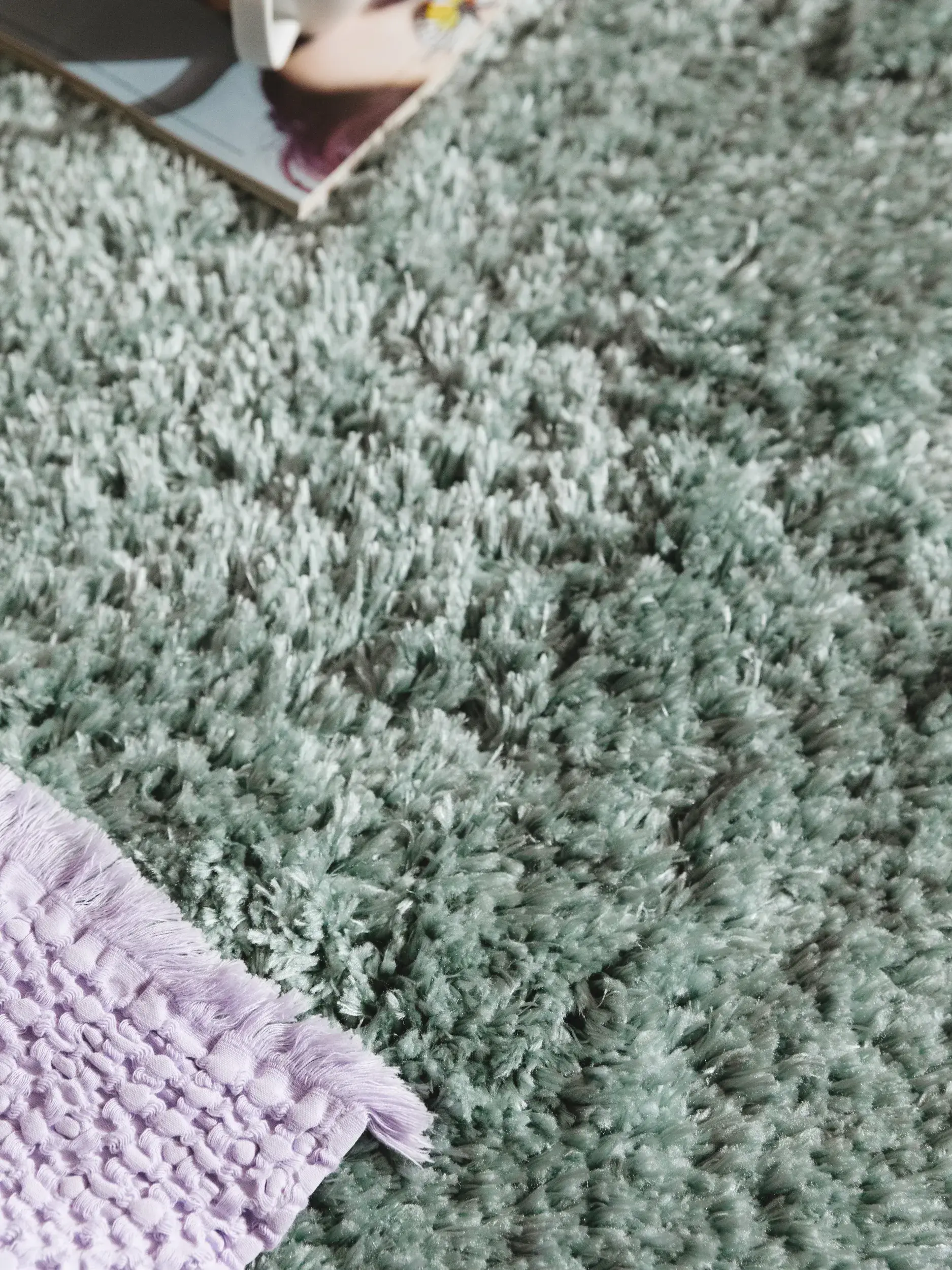 Teppich aus 100% Polyester in Türkis mit 100% Polyester hohem Flor von benuta Pop