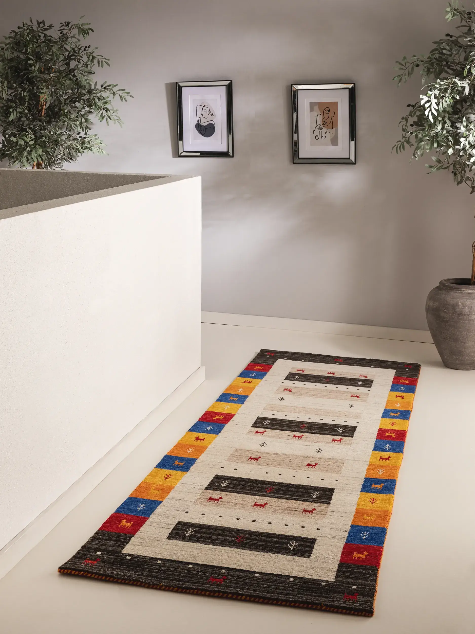 Rug made of 100% Wool in Multicolour with a 100% Wool high pile by benuta Nest