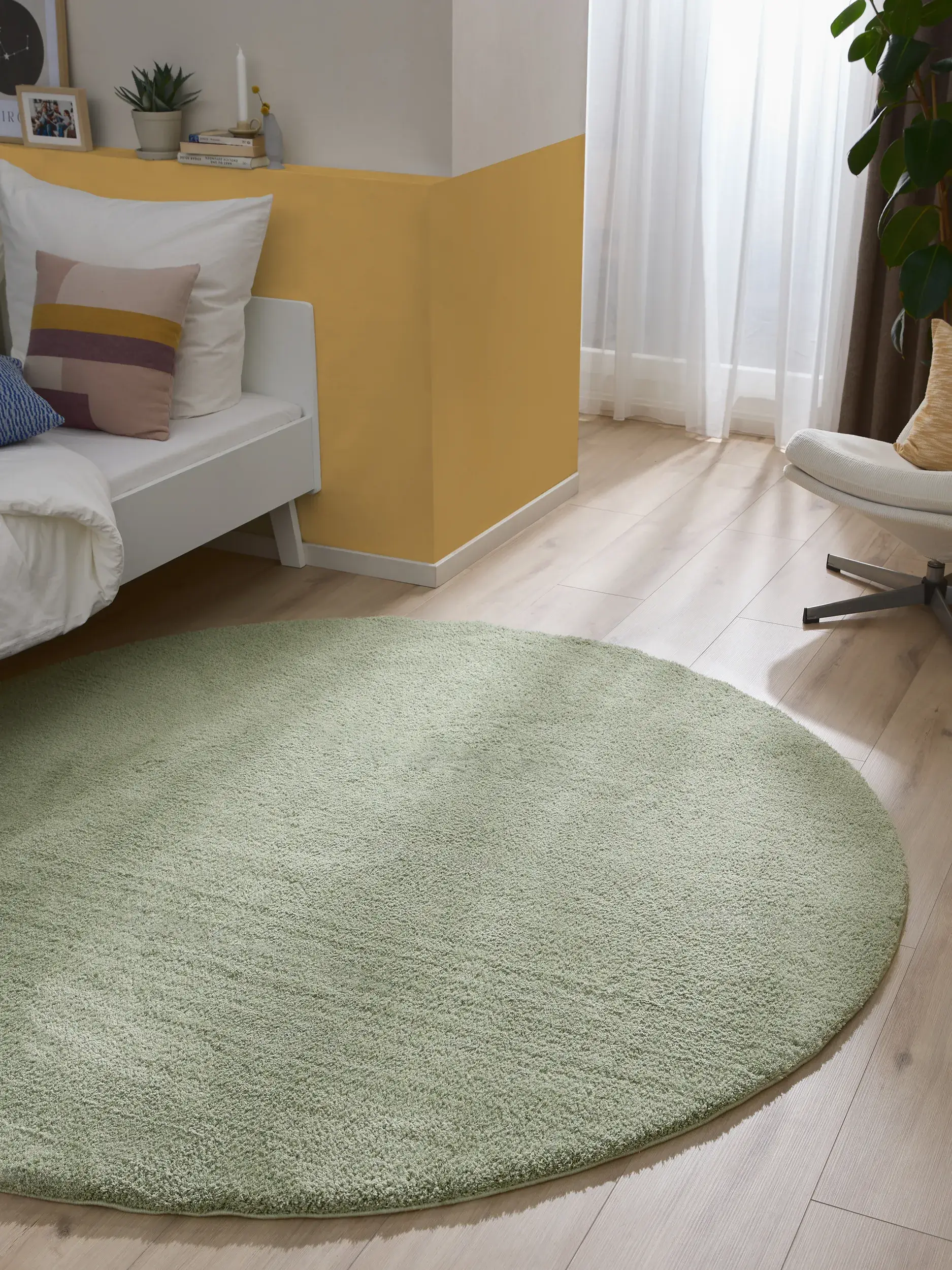 Tapis Soda en 100% Polyester (Microfibre) en Vert de benuta nest