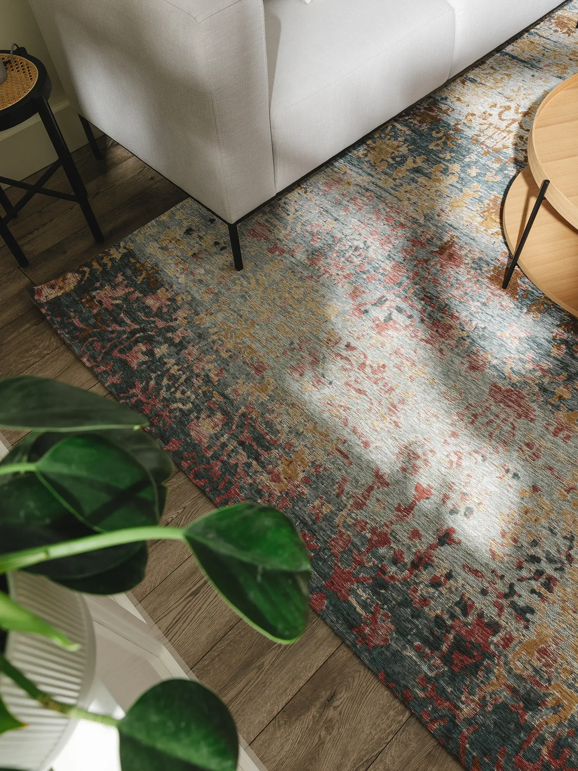 Rug Frencie made of 50% Cotton, 49% Polyester, 1% Latex in Blue by benuta Nest