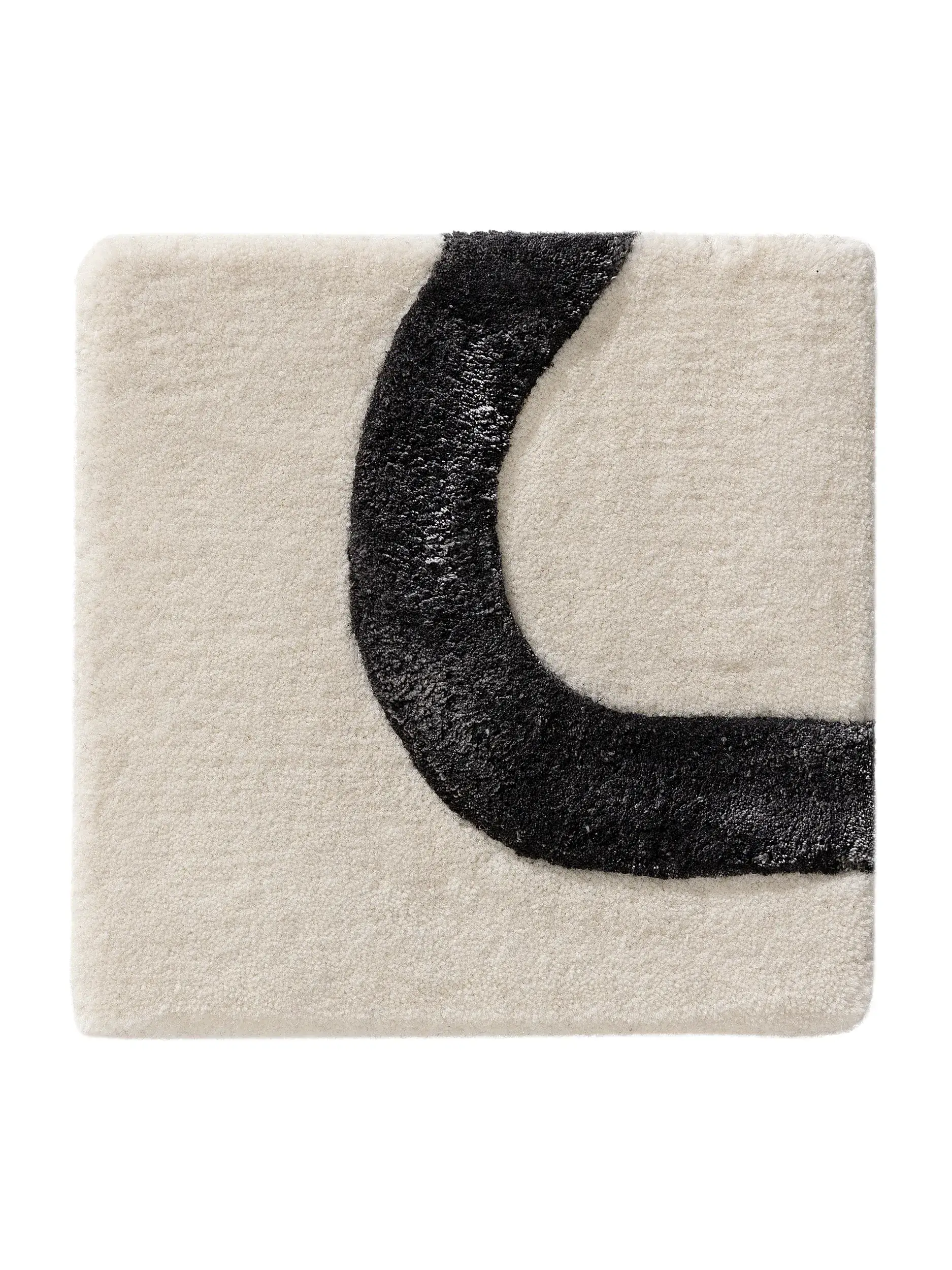 Tappeto di 75% Lana, 25% Lyocell (Tencel™) in Bianco/Nero con pelo alto 75% Lana, 25% Lyocell (Tencel™) da benuta Finest