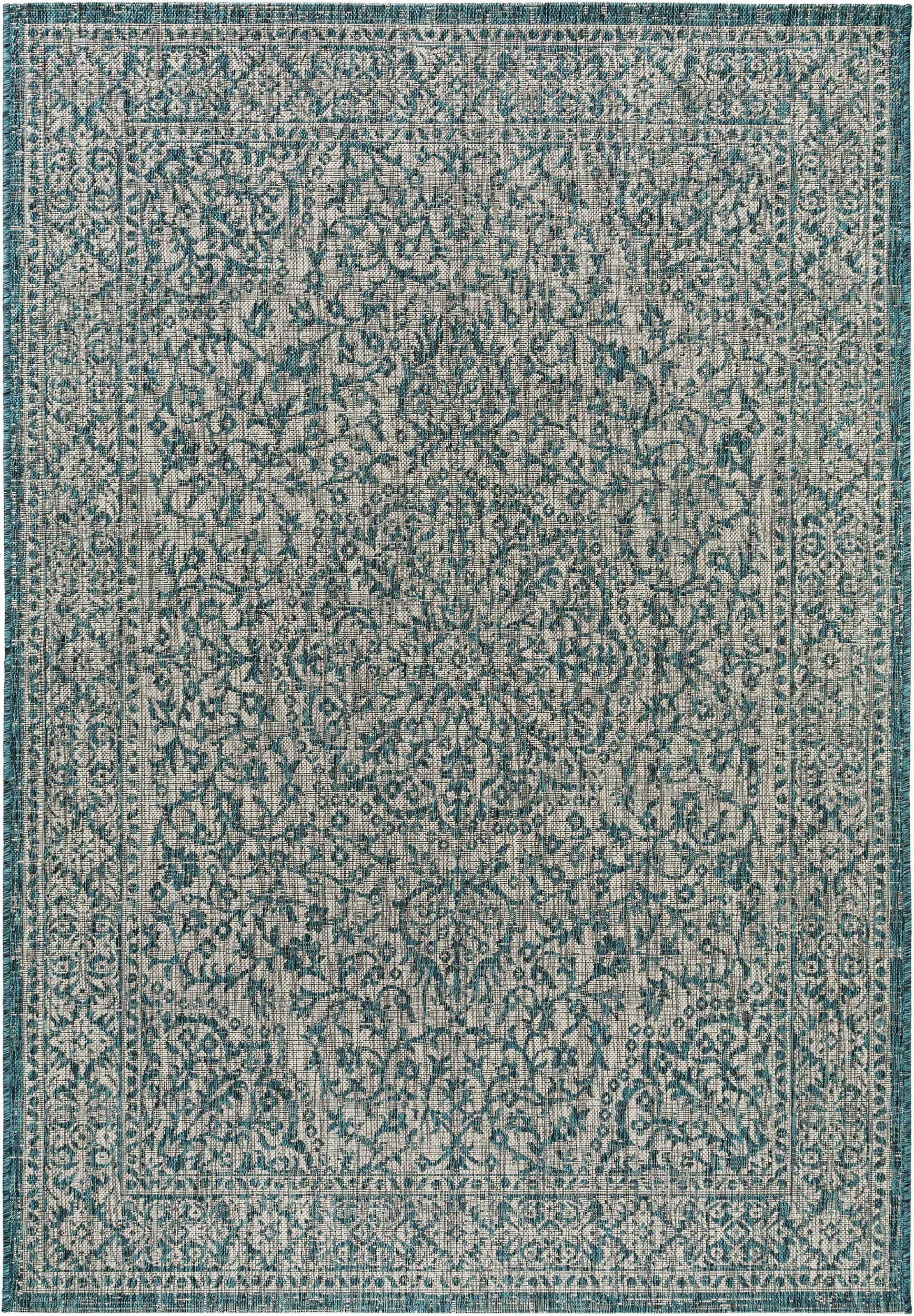 Teppich aus 100% Polypropylen in Blau mit 100% Polypropylen hohem Flor von benuta Nest