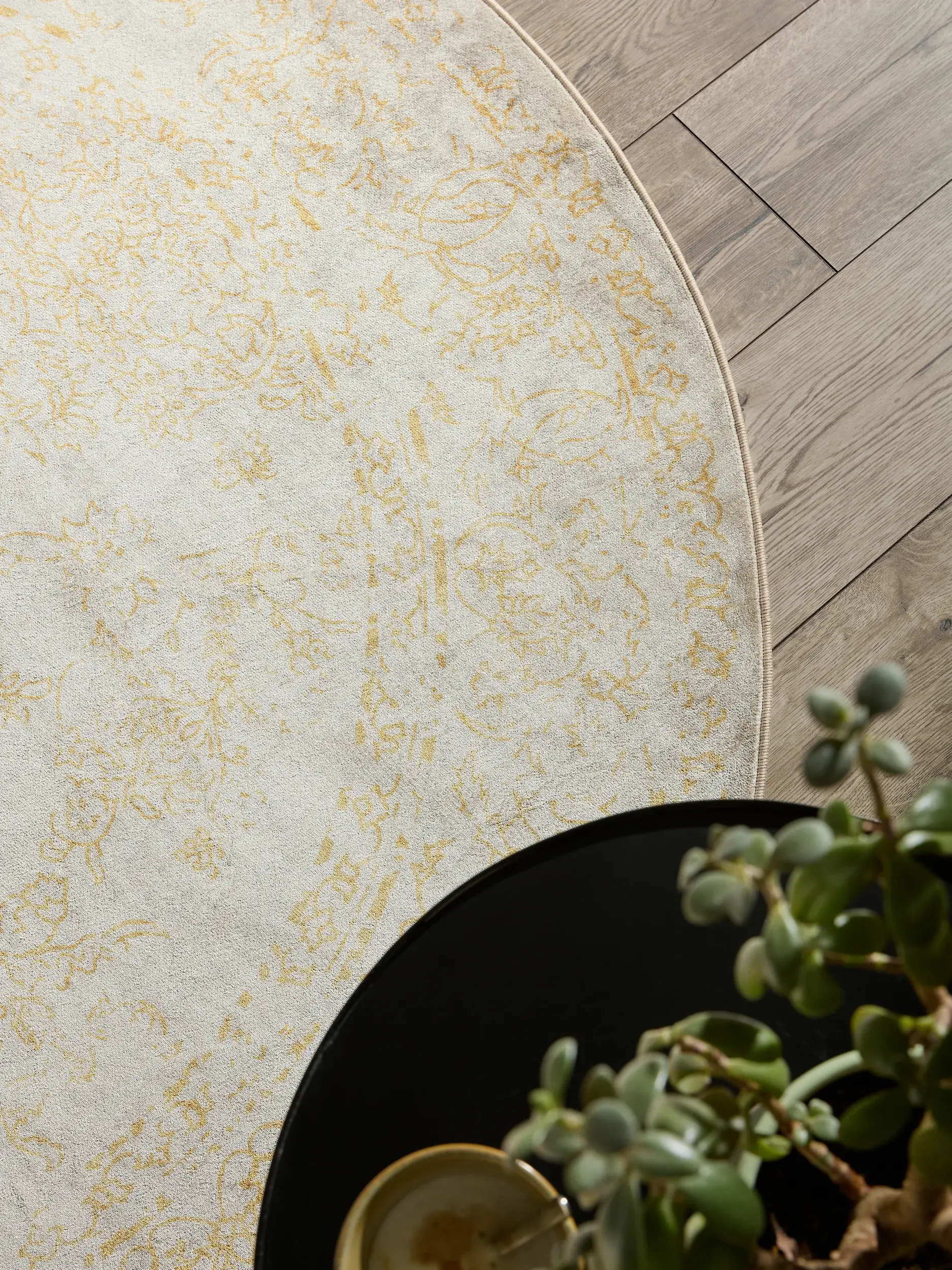 Rug made of 100% Polyester in Beige with a 100% Polyester high pile by benuta Nest
