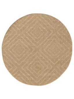 In- & Outdoor-Teppich rund Como Hellbraun