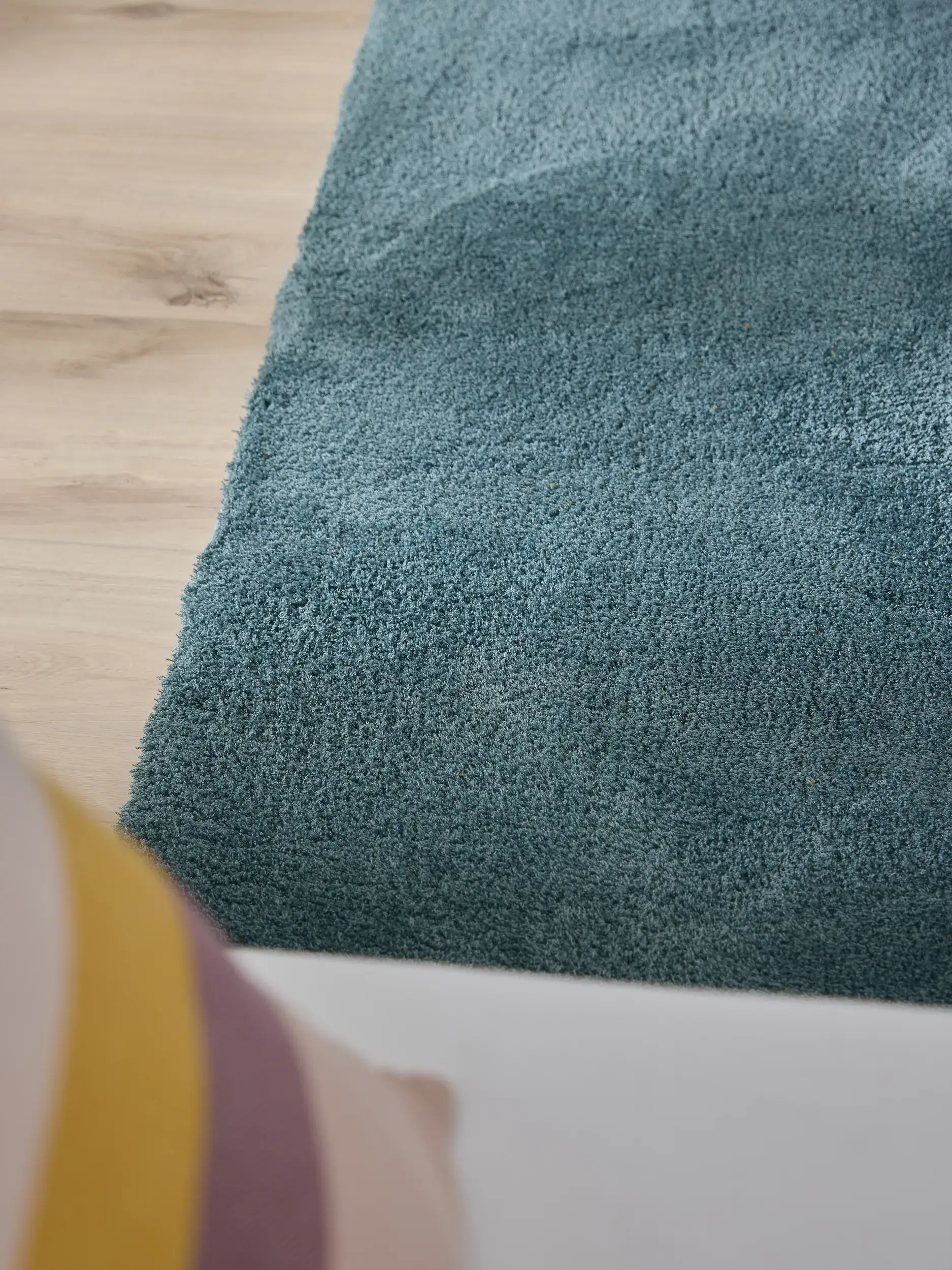 Teppich aus 100% Polyester (Microfiber) in Blau mit 100% Polyester (Microfiber) hohem Flor von benuta Nest