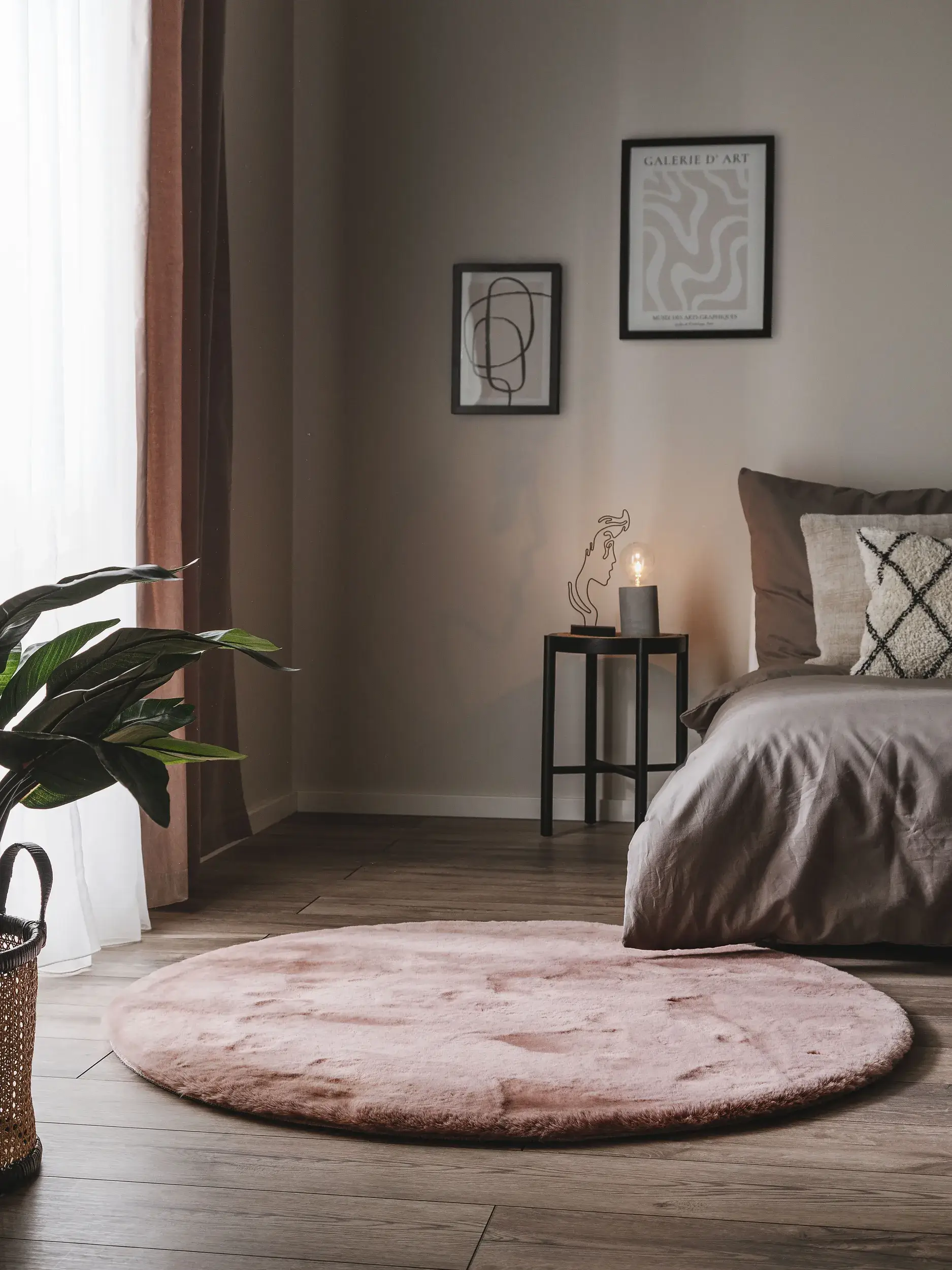 Teppich aus 100% Polyester in Rosa mit 100% Polyester hohem Flor von benuta Nest
