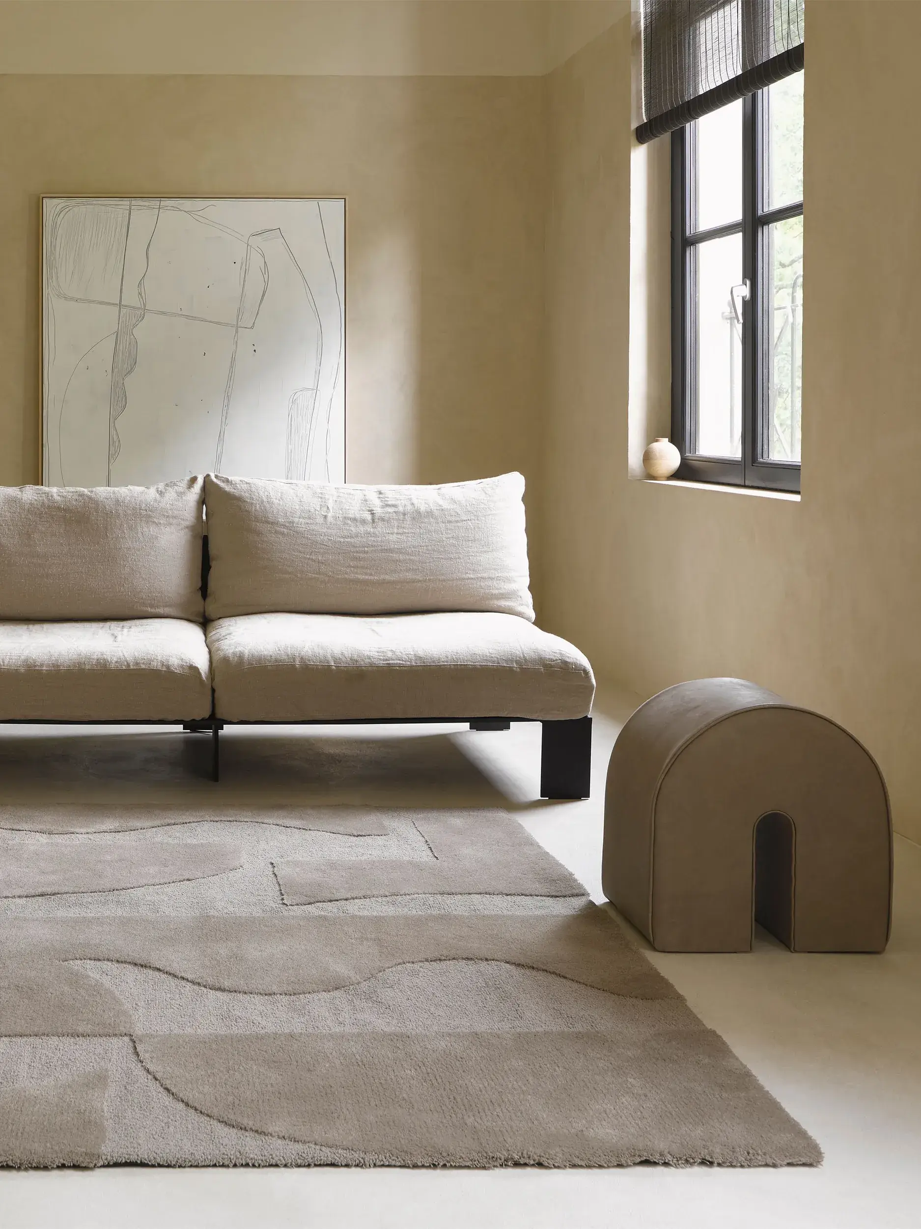 Wollteppich Twinset Mural Taupe od 