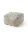 Handgefertigter Woll-Pouf Rocco Beige/Schwarz