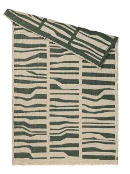 Tæppe Jana Cremehvid/Grøn