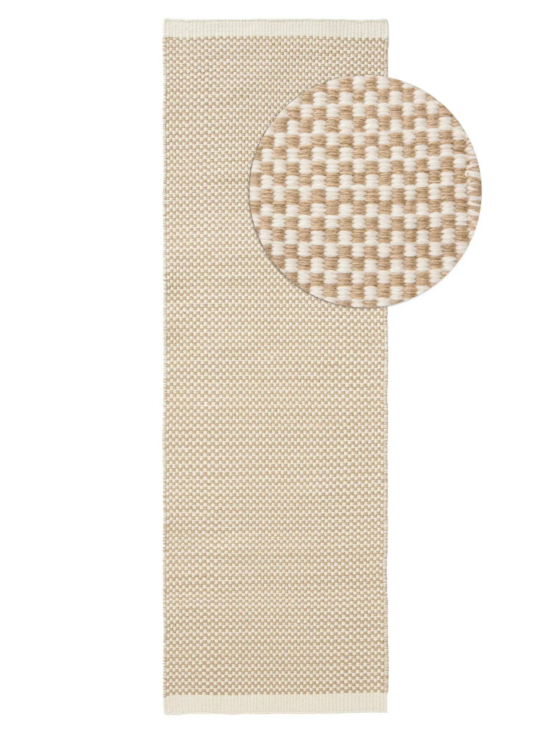 Teppich aus 100% Wolle (aus Neuseeland) in Beige mit 100% Wolle (aus Neuseeland) hohem Flor von benuta Pure