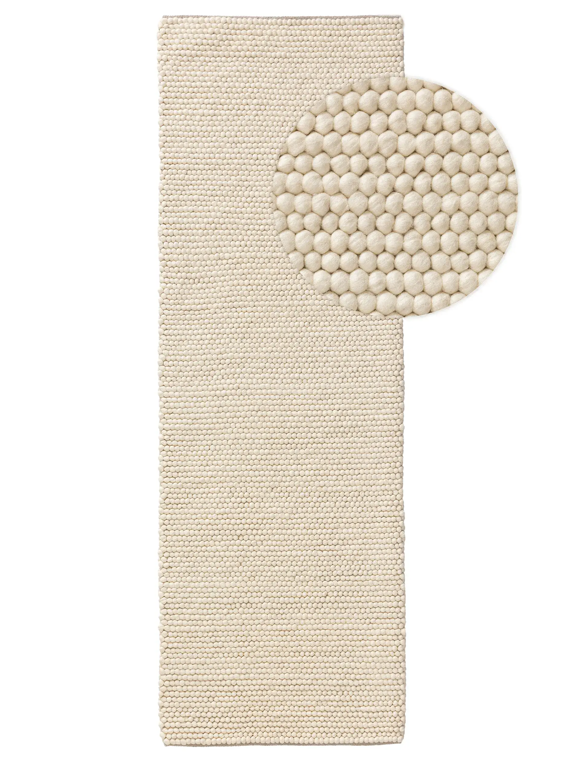 Teppich aus 70% Wolle, 30% Polyester in Beige mit 70% Wolle, 30% Polyester hohem Flor von benuta Pure