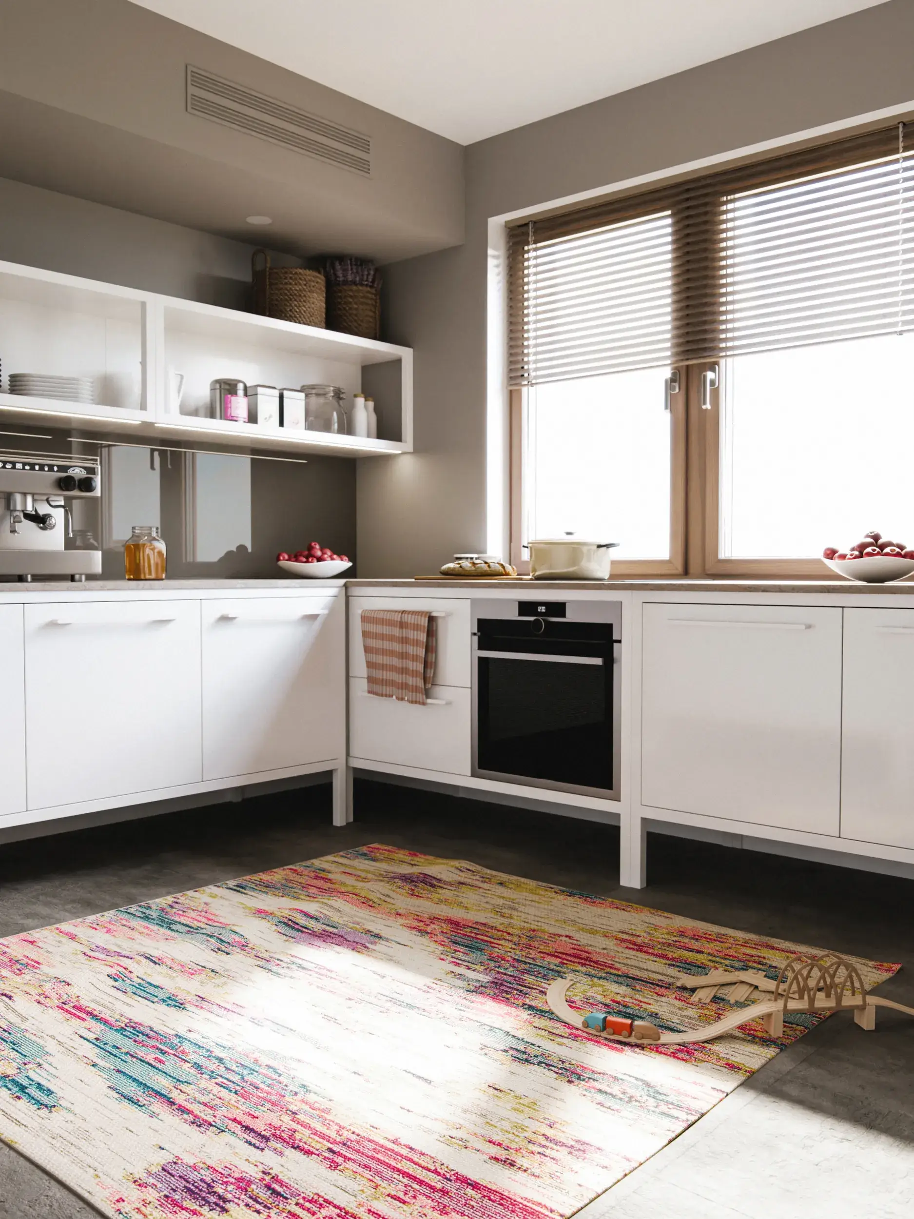 Teppich aus 100% Polypropylen in Multicolor mit 100% Polypropylen hohem Flor von benuta Nest