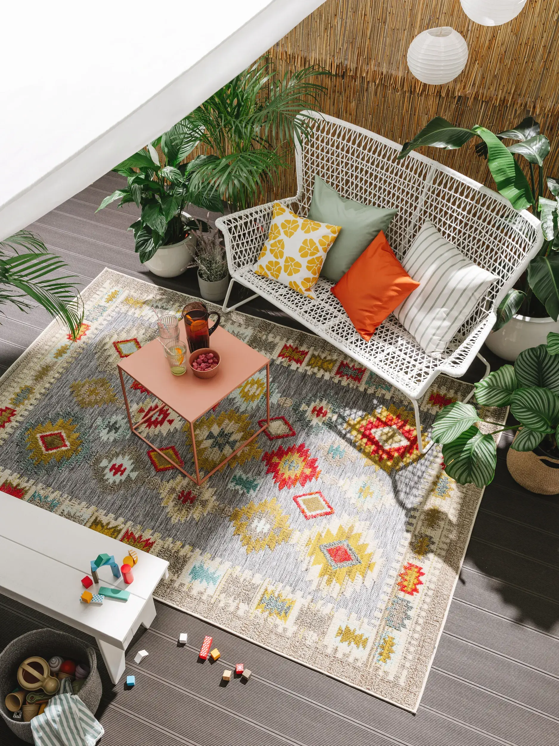 Rug made of 100% Polypropylen in Multicolour with a 100% Polypropylen high pile by benuta Nest