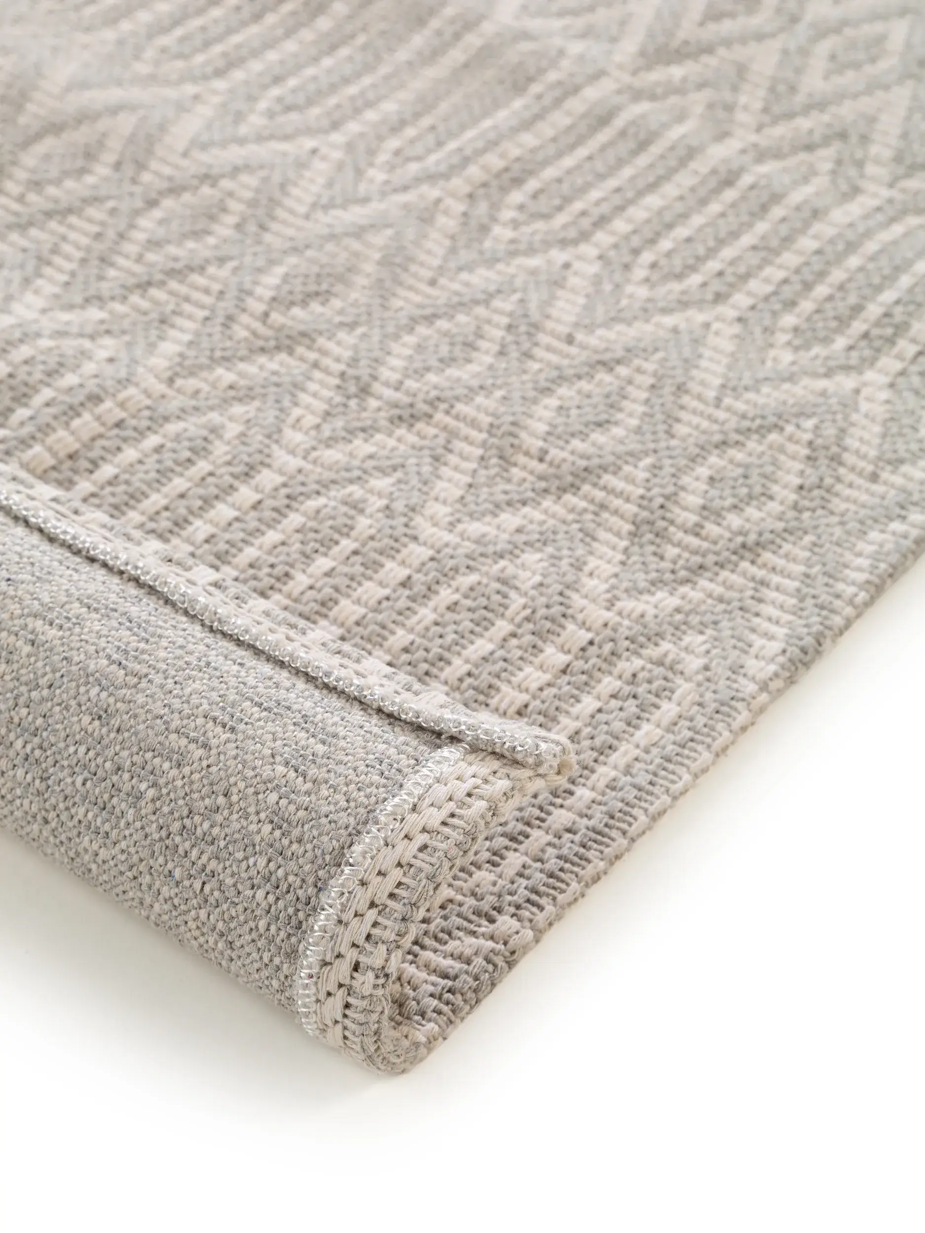Teppich aus 100% Baumwolle in Grau mit 100% Baumwolle hohem Flor von benuta Nest
