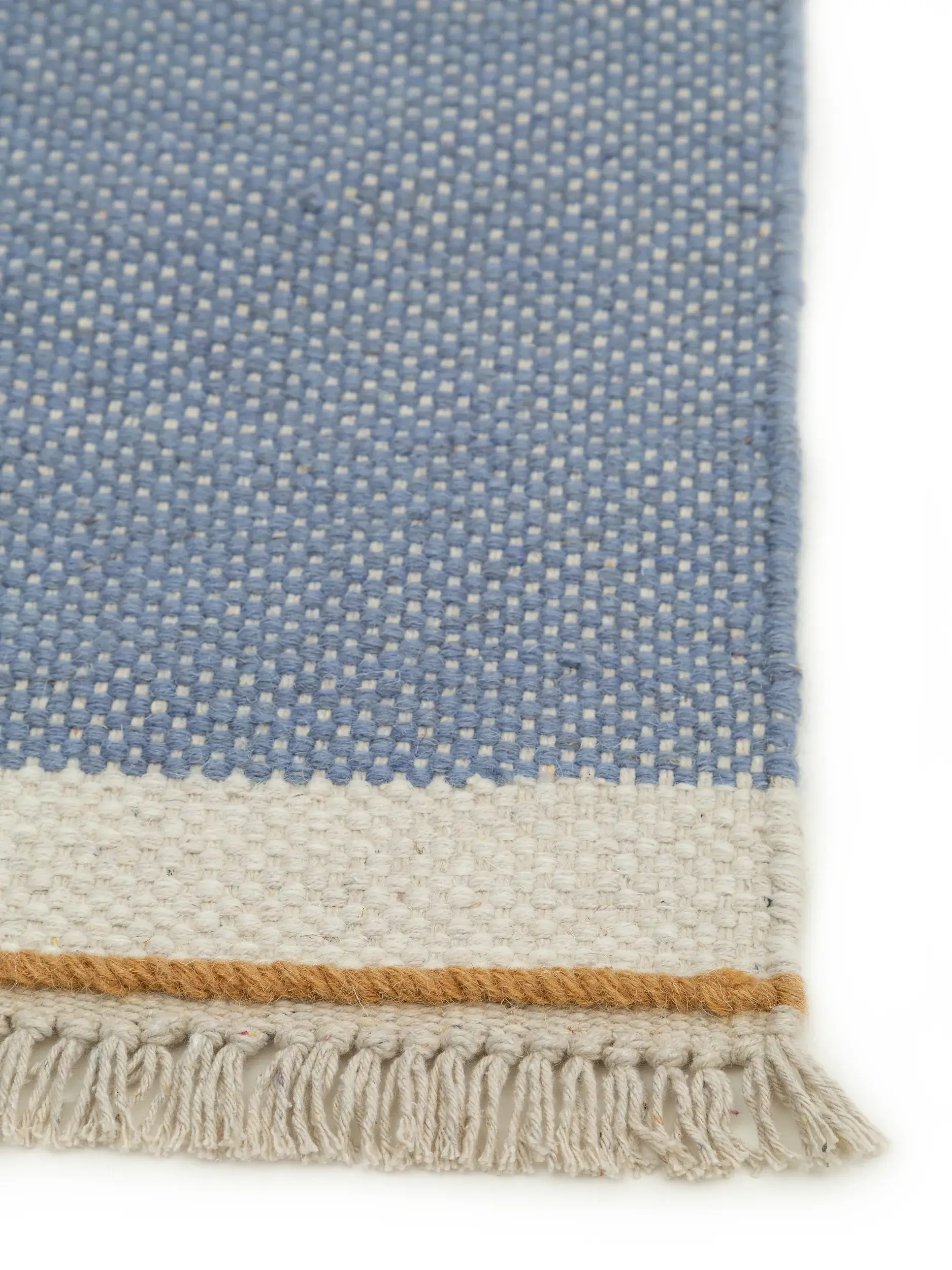 Teppich aus 60% Wolle, 40% Baumwolle in Blau mit 60% Wolle, 40% Baumwolle hohem Flor von benuta Pop