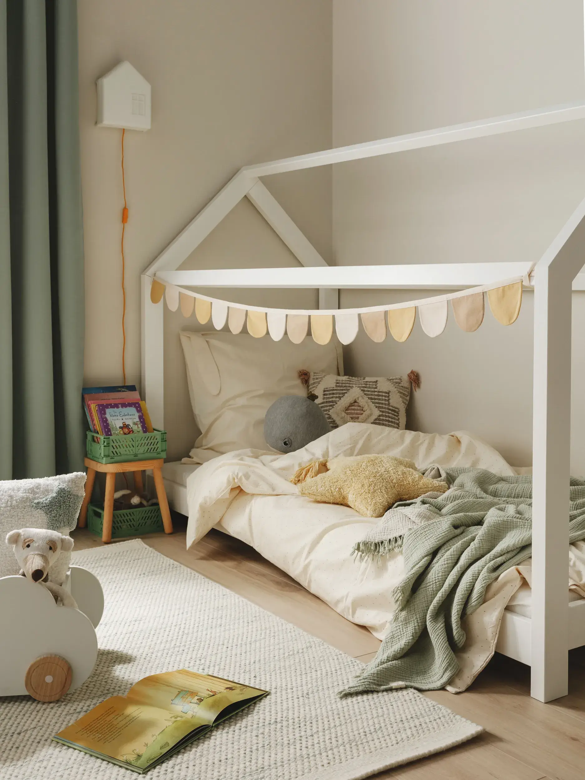 Wanddeko Hana Beige/Gelb i Floral-design laget av 100 % bomull fra Lytte