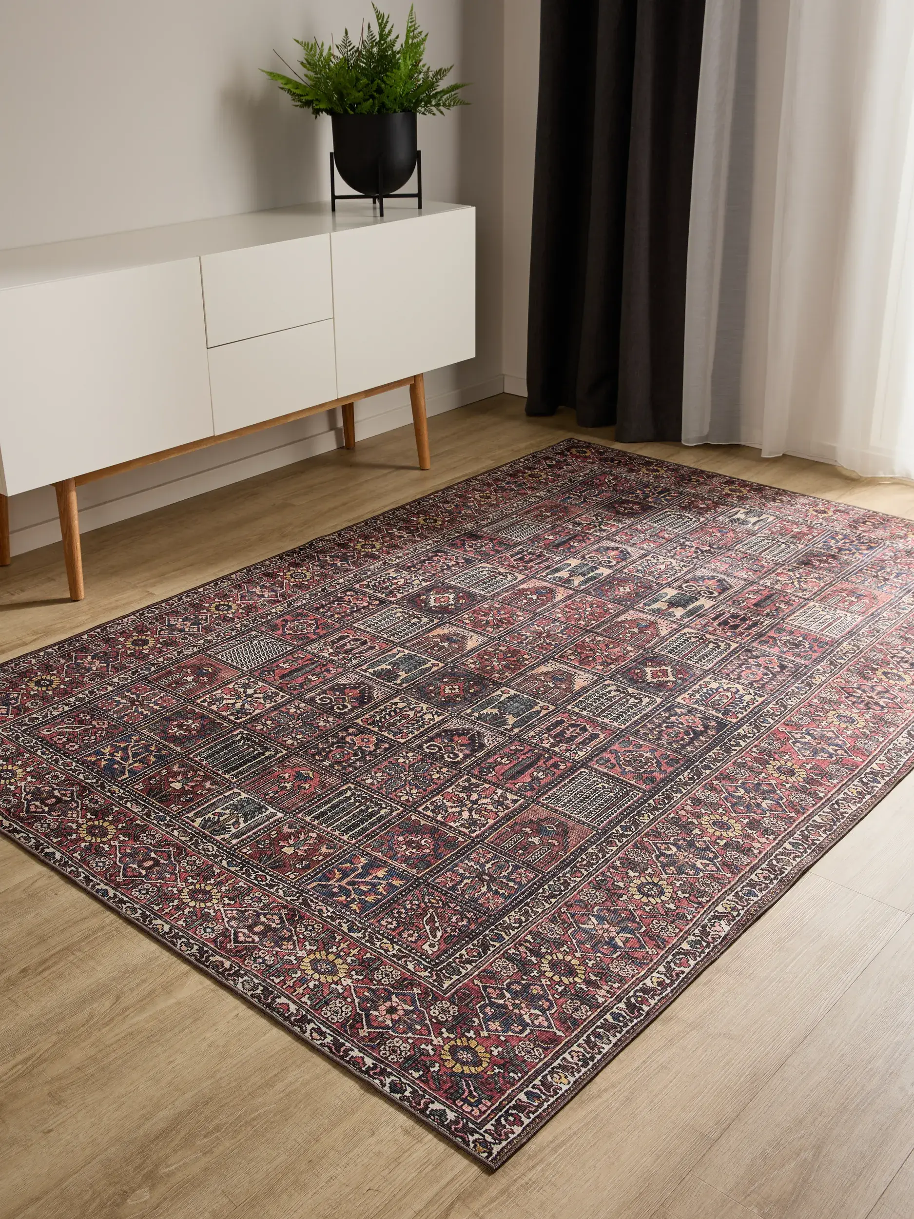 Rug made of 100% Polyester in Multicolour with a 100% Polyester high pile by benuta Basic