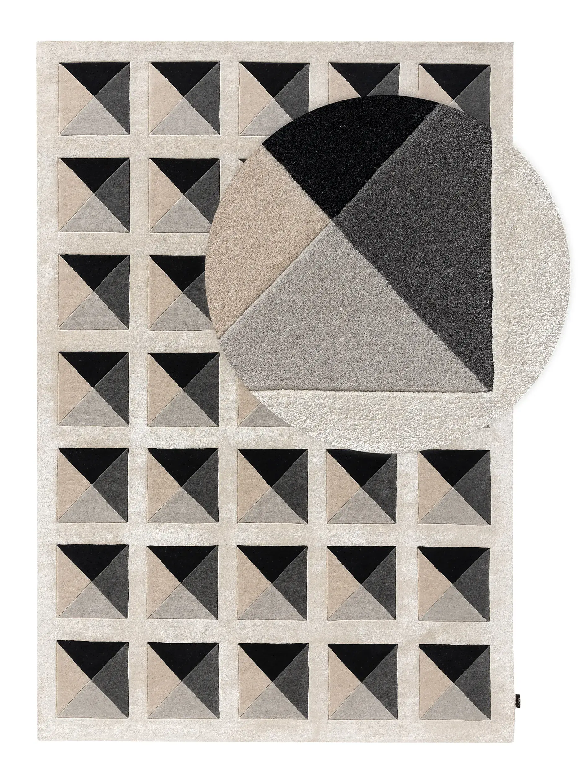 Teppe Sid av 60% Ull, 40% Lyocell (Tencel™) i Beige fra benuta Finest