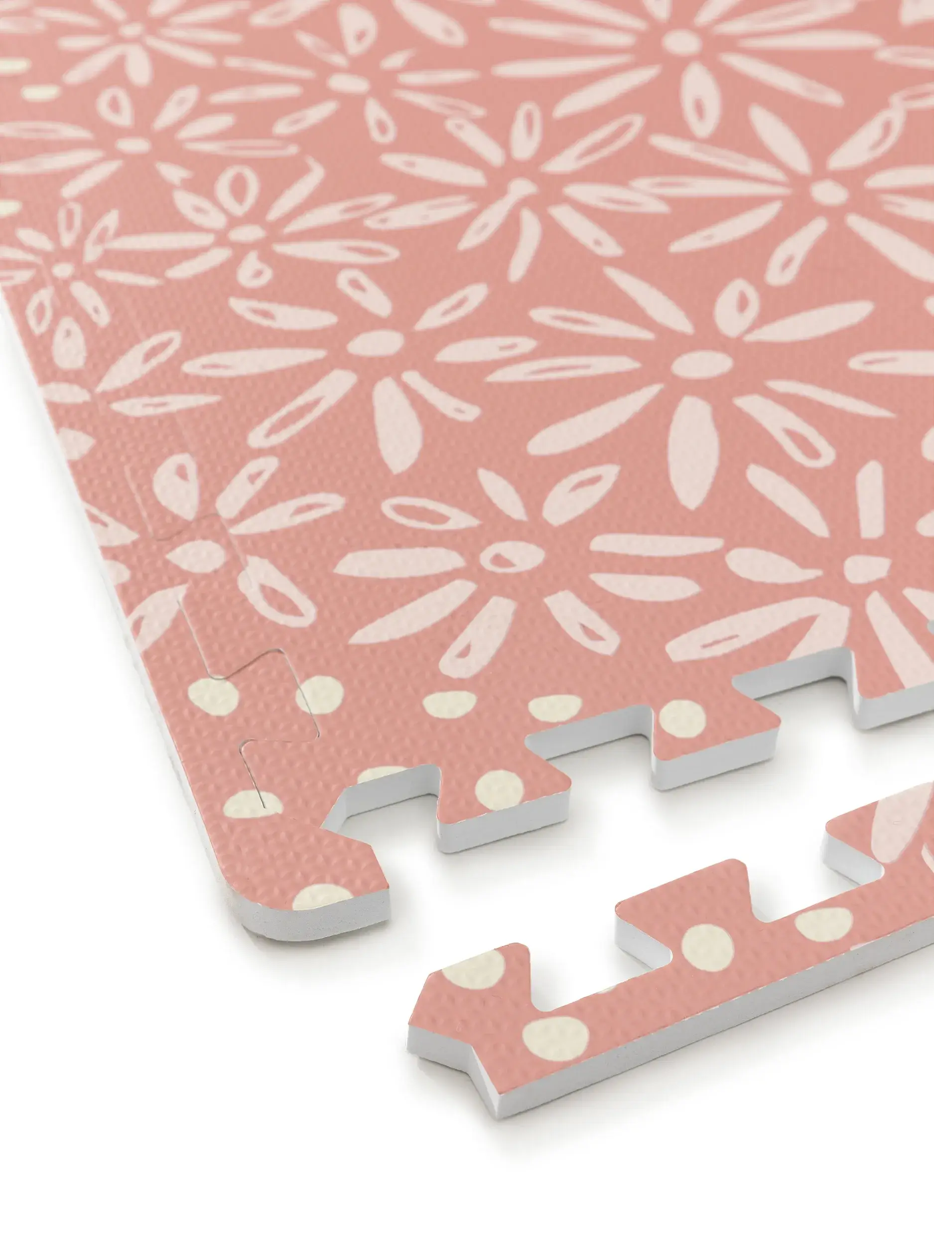 Tappeto da gioco Daisy Rosa in Floreale-ontwerp van 100% Schiuma EVA door Lytte