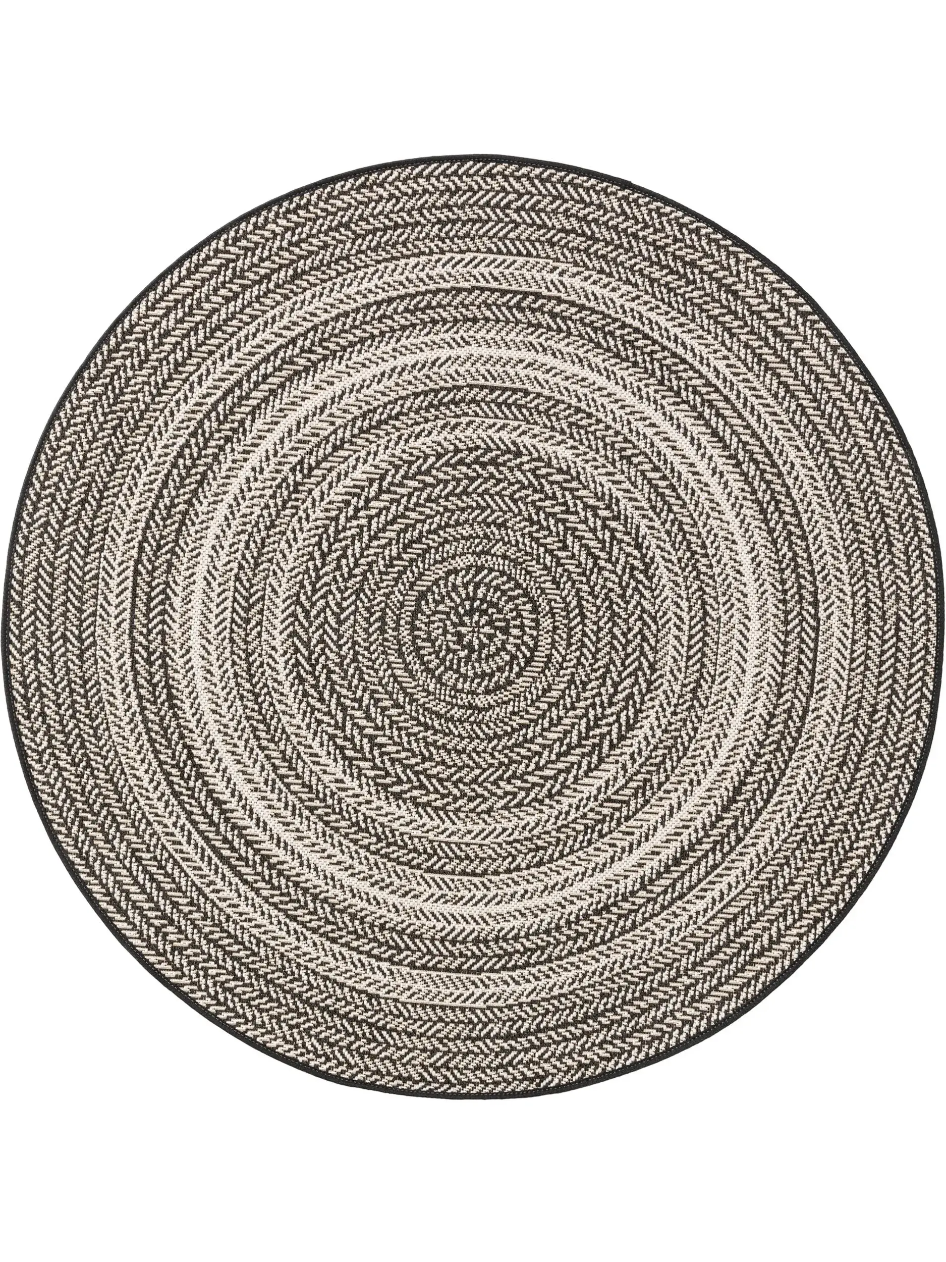 Teppich aus 100% Polypropylen in Schwarz/Weiß mit 100% Polypropylen hohem Flor von benuta Nest
