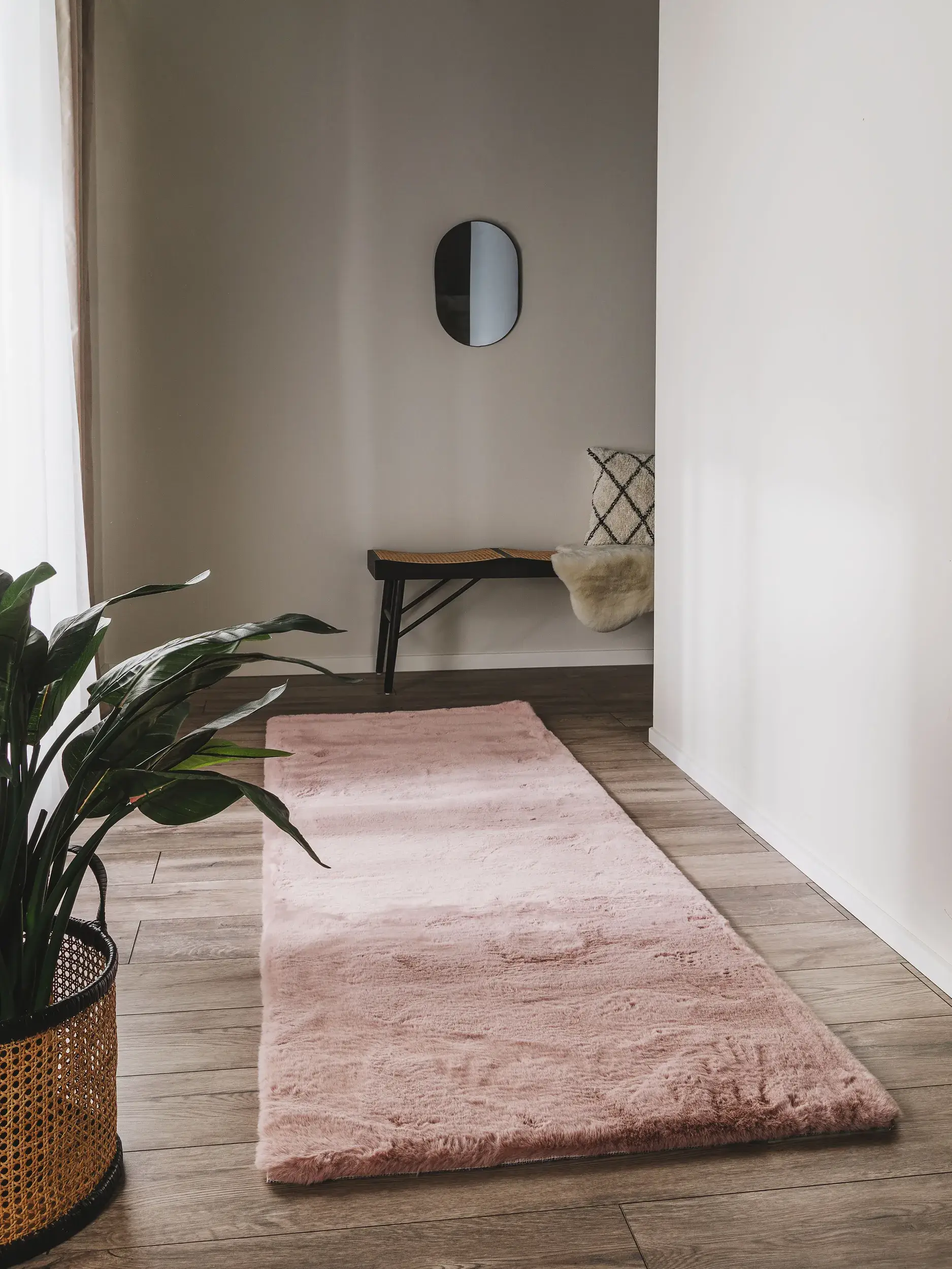 Teppich aus 100% Polyester in Rosa mit 100% Polyester hohem Flor von benuta Nest