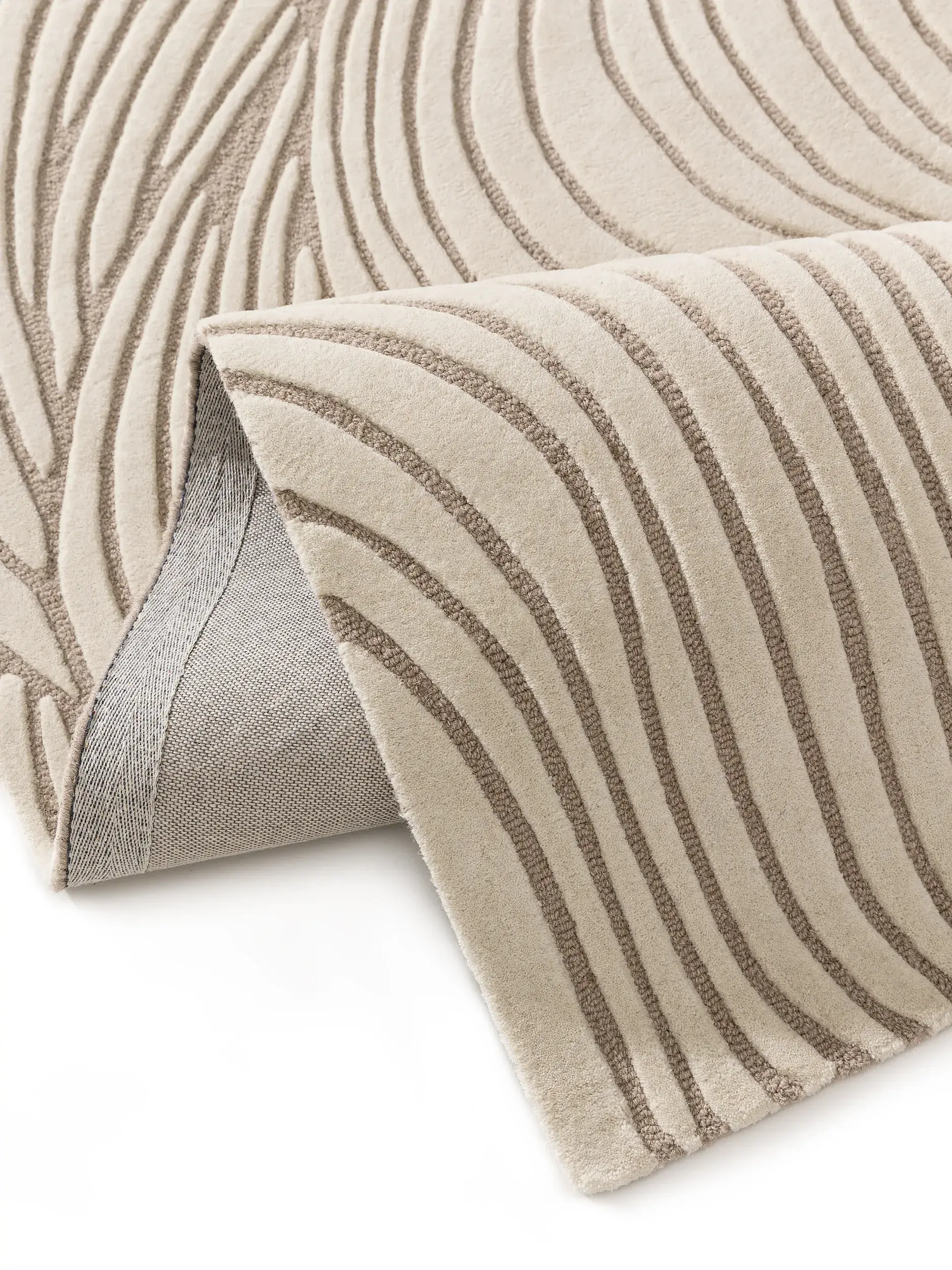 Rug made of 100% Wool in Beige with a 100% Wool high pile by benuta Pure