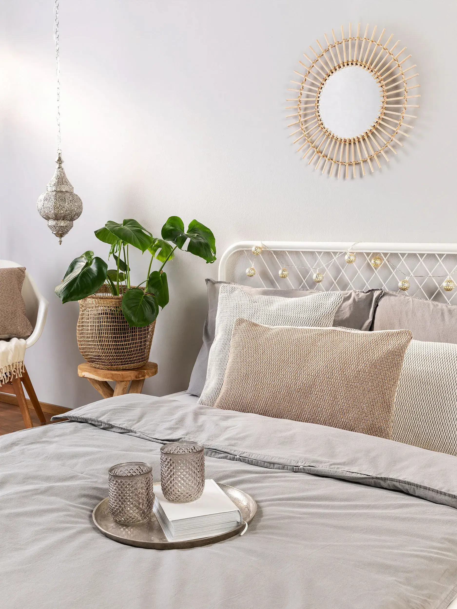 Kissenbezug Bora Taupe im Design Einfarbig aus 100% Baumwolle von benuta Nest